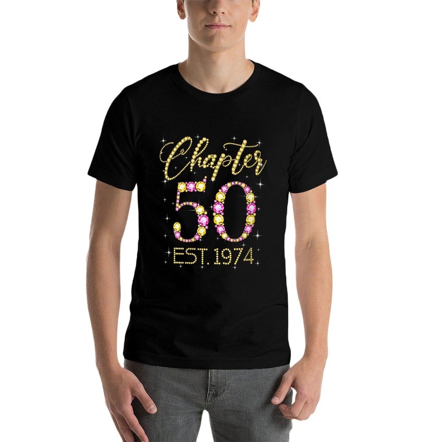 Womens Chapter 50 EST 1974 Happy 50Th Birthday Girl Gift For Her Odor-resistant T-Shirt