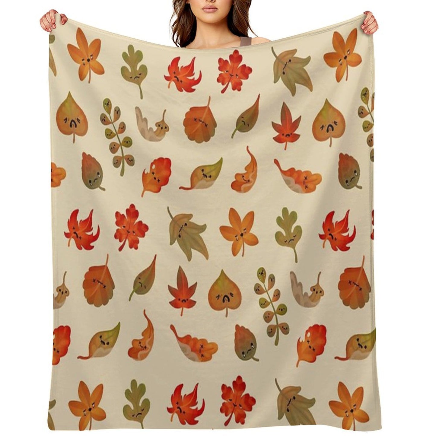 Sad Fallen Leaves Versatility Throw Blanket