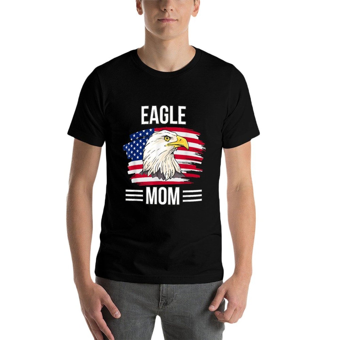USA 4th Of July Mothers Day Merica Eagle Mom Summer-ready Fabric T-Shirt