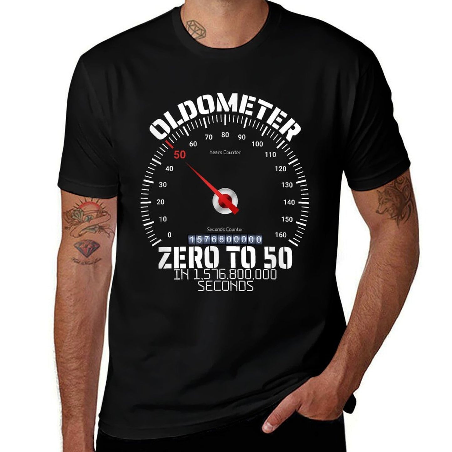 50th Birthday Oldometer Zero To 50 Years Funny 50th Birthday Classic T-Shirt