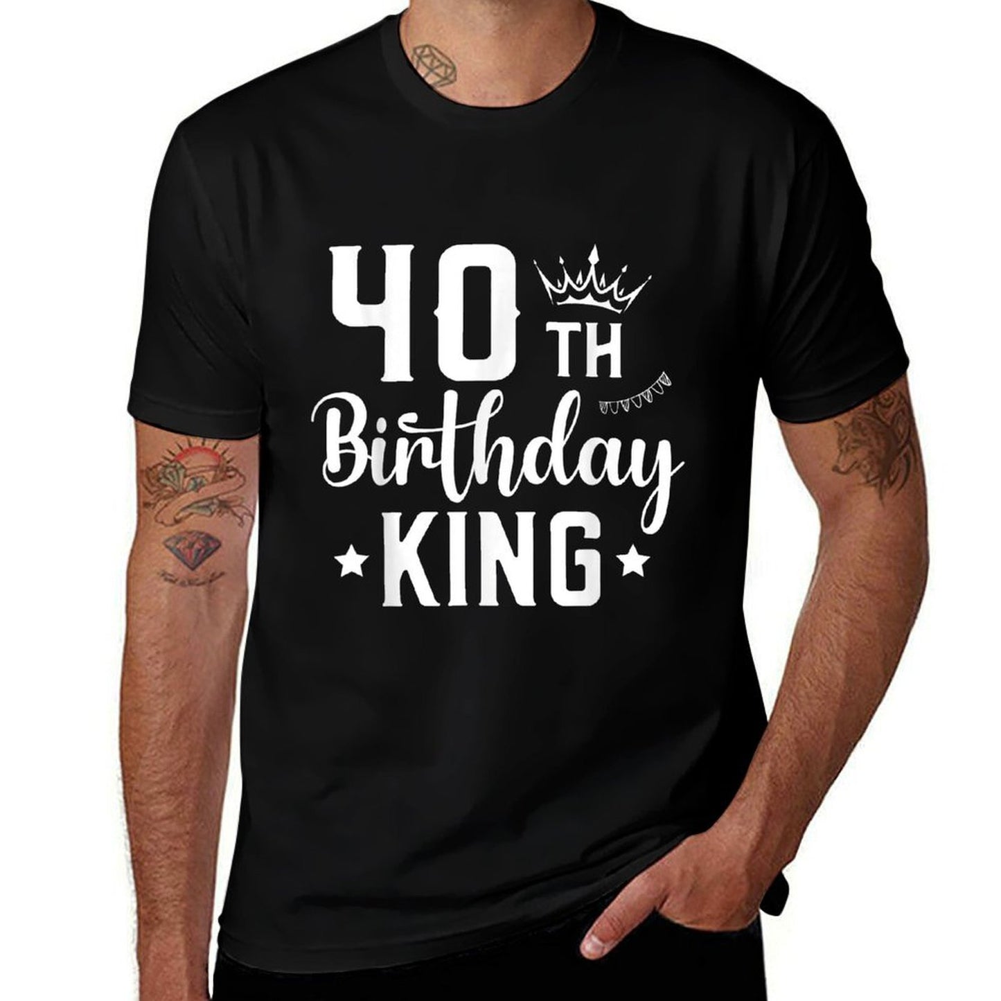 40 Year Old Birthday King Husband 40th Birthday Graphic-printed T-Shirt