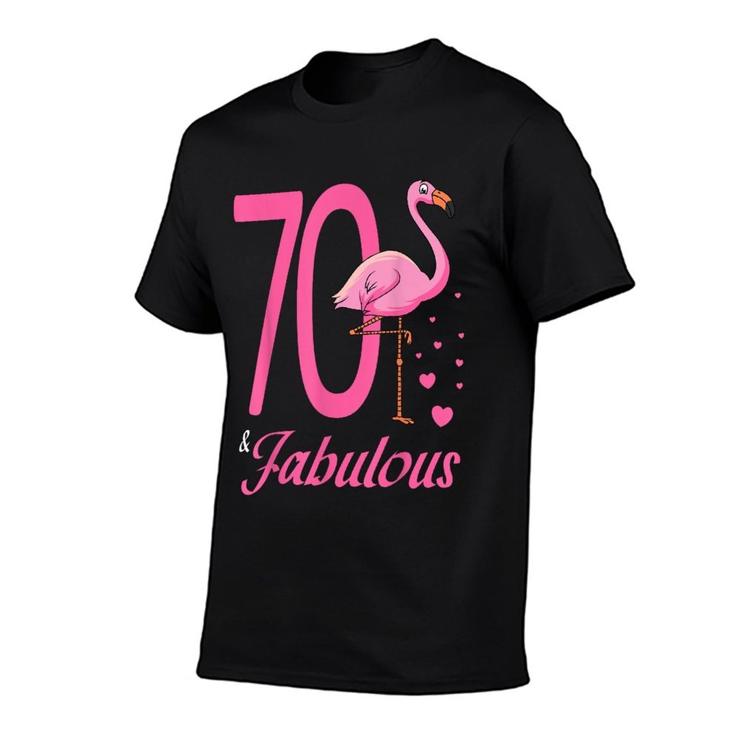 70 & Fabulous Flamingo Birthday 70th Party Celebration Tagless Design T-Shirt
