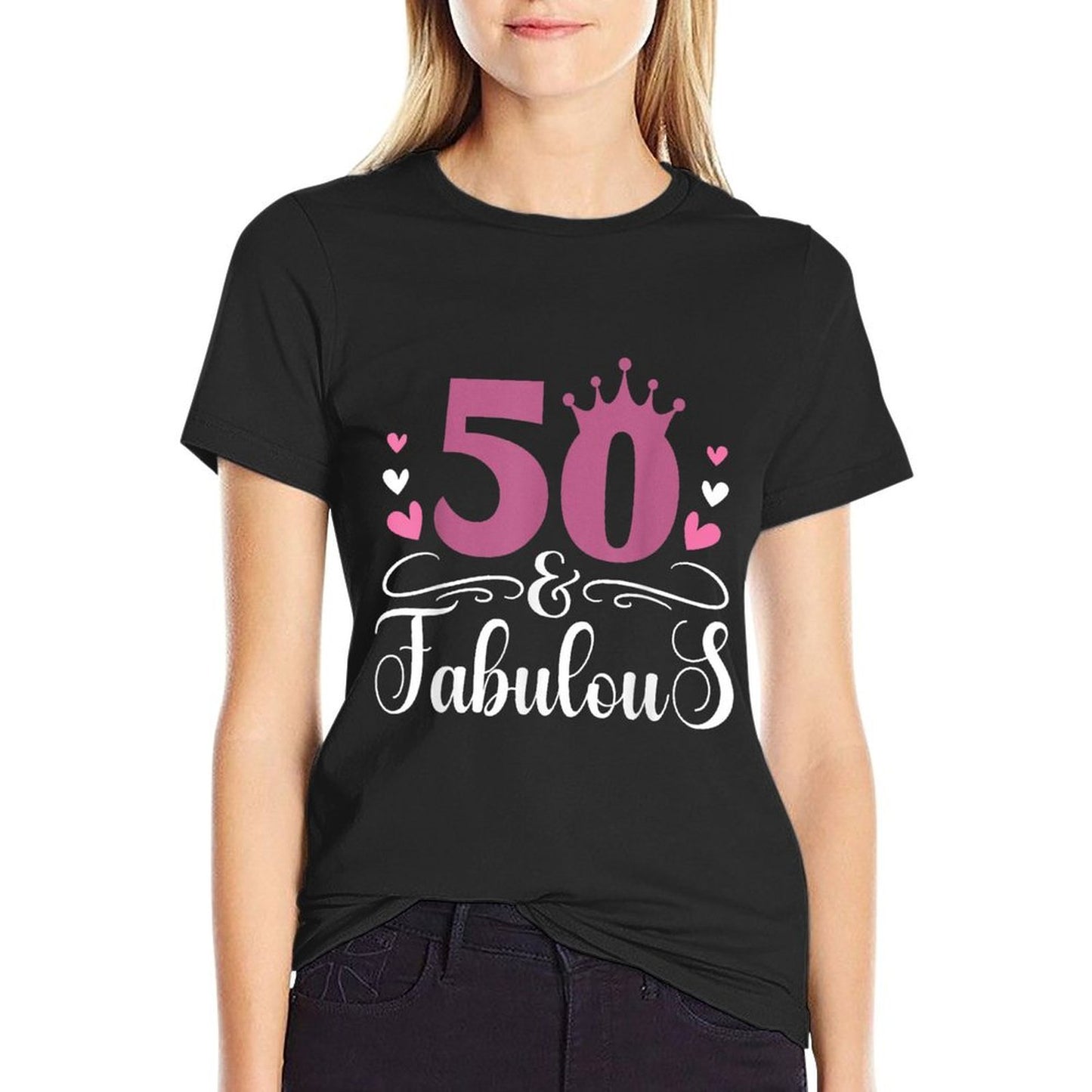 50 & Fabulous Queen Crown 50 Year Old 50th Birthday Versatile T-Shirt