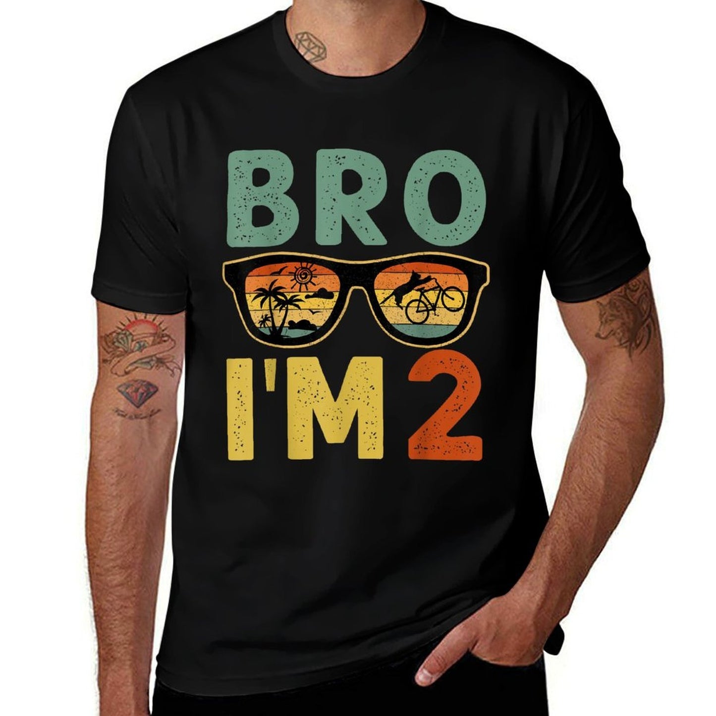 2nd Birthday Boy Bro I’m 2 Year Old Kids Two Bday Moisture-wicking T-Shirt