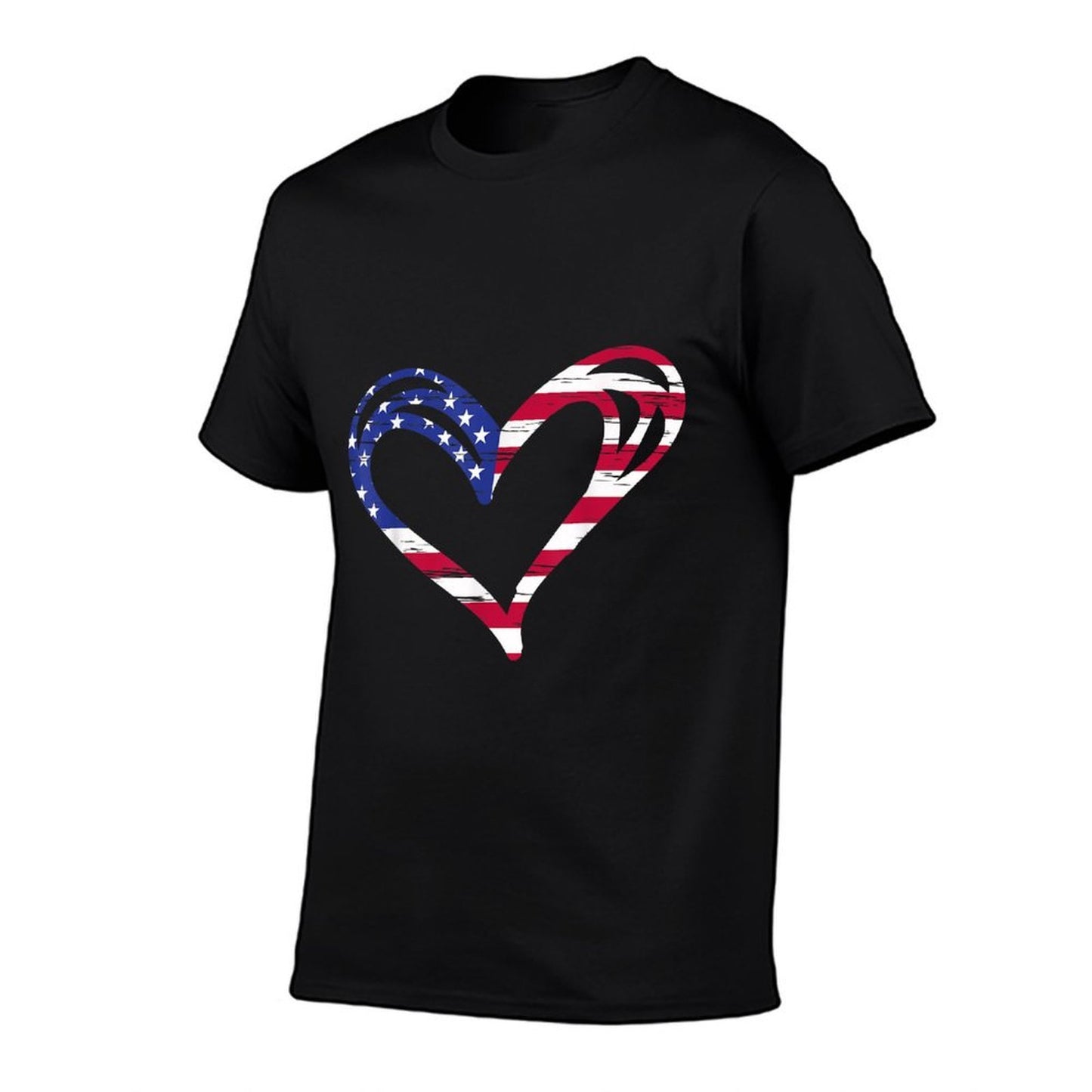 USA Heart American Patriotic Armed Forces Memorial Day Wrinkle-resistant T-Shirt