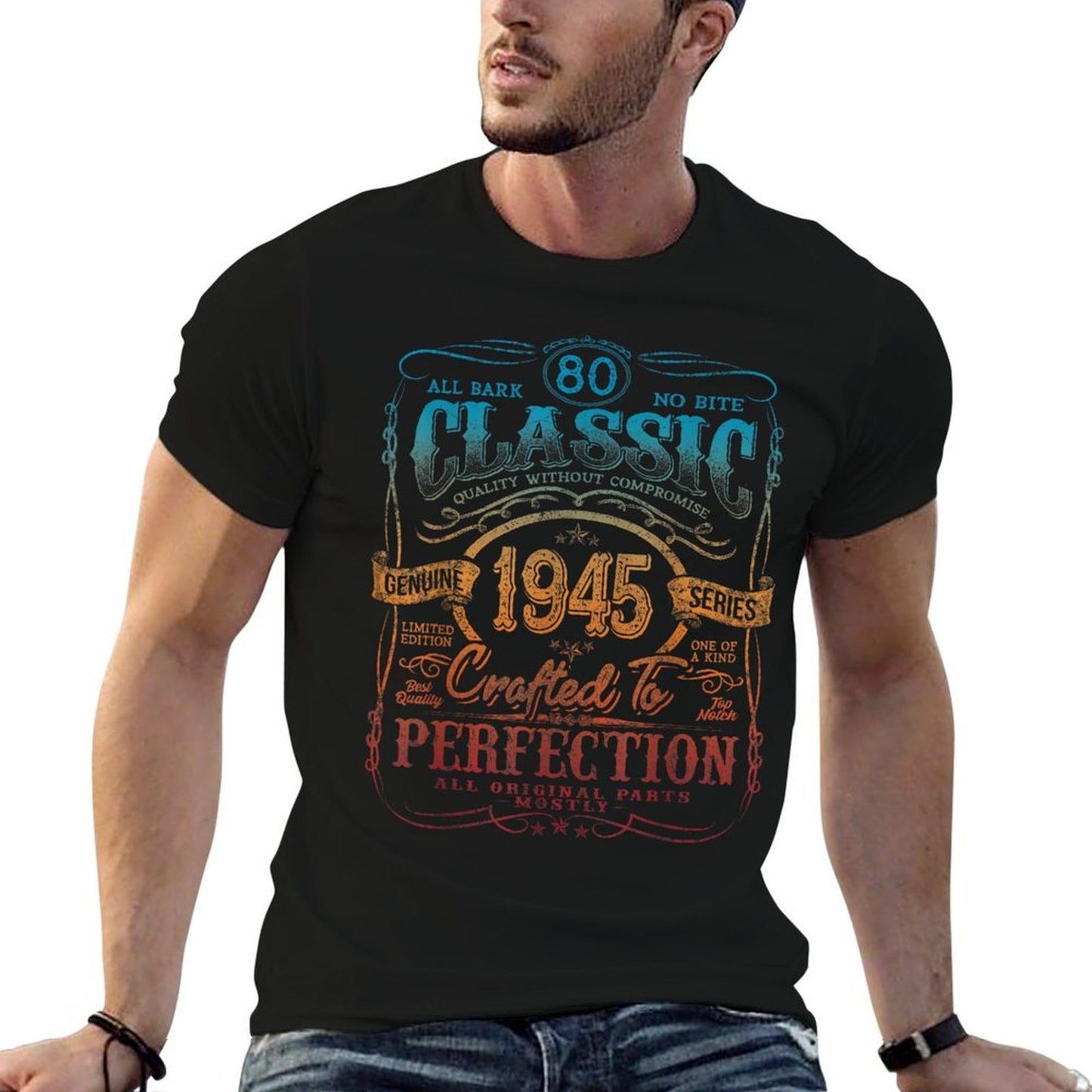 Vintage 1945 Limited Edition 80 Year Old 80th Birthday High-quality Stitching T-Shirt