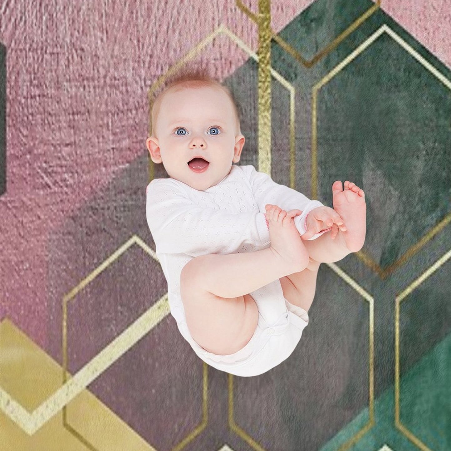Emerald Green And Pink Geo No 3 Premium Throw Blanket