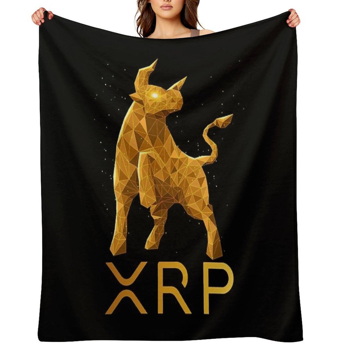 Bull Market Ripple XRP Coin To The Moon Crypto Token Cryptocurrency Blockchain Wallet Machine-washable Throw Blanket