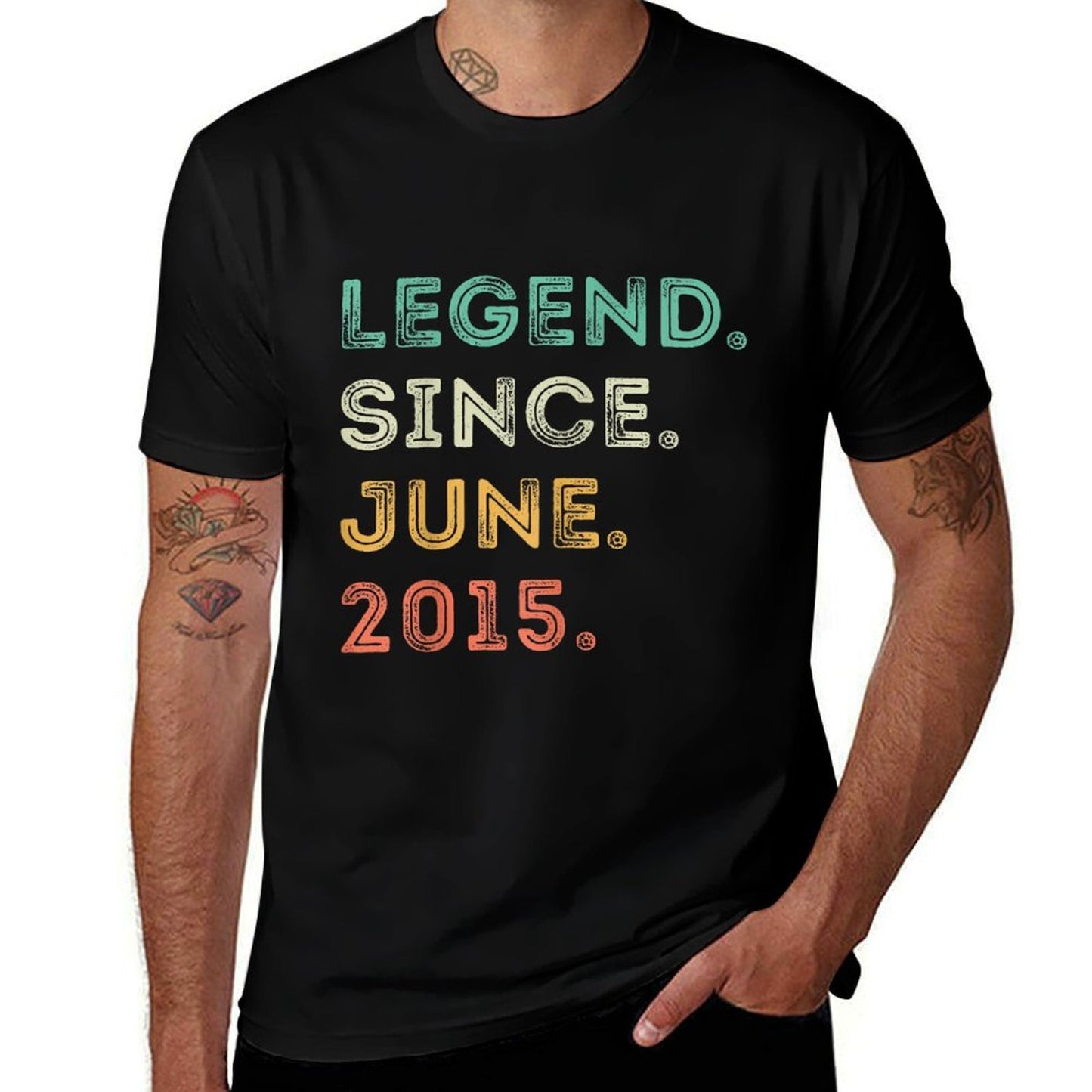 10 Years Old Legend Since June 2015 10th Birthday Polyester Blend T-Shirt