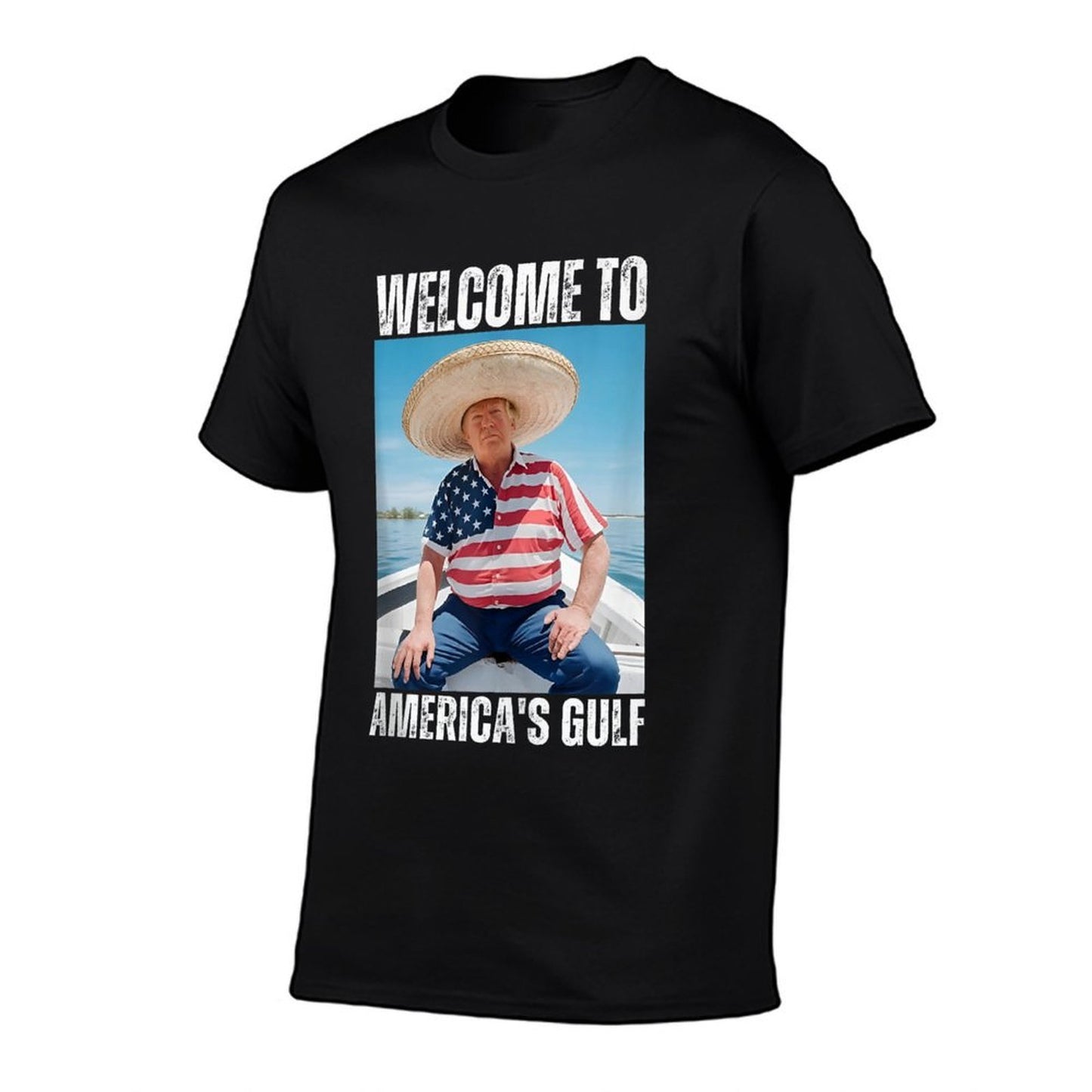 Welcome Trump America's Gulf Mexico President Trump Sombrero Vintage-inspired T-Shirt