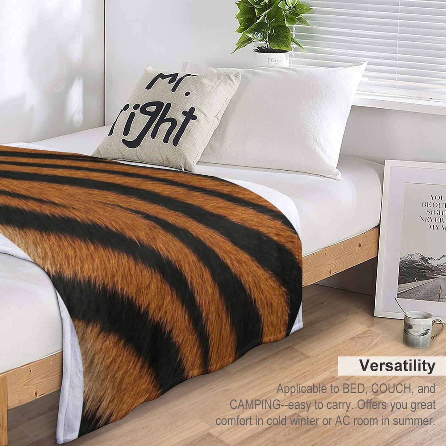 Tiger Skin Wrinkle-free Throw Blanket
