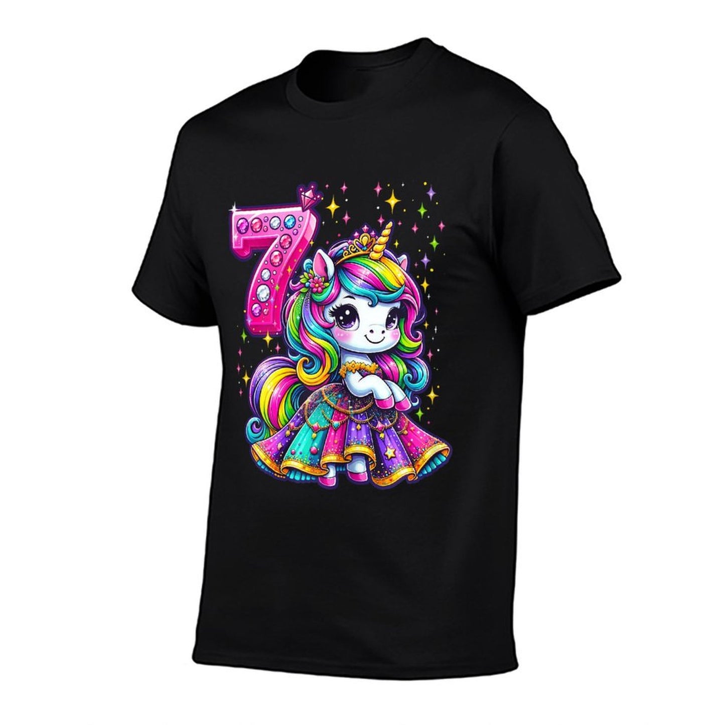 Unicorn Princess 7th Birthday 7 Year Old Party Girls Outfit Affordable Price T-Shirt