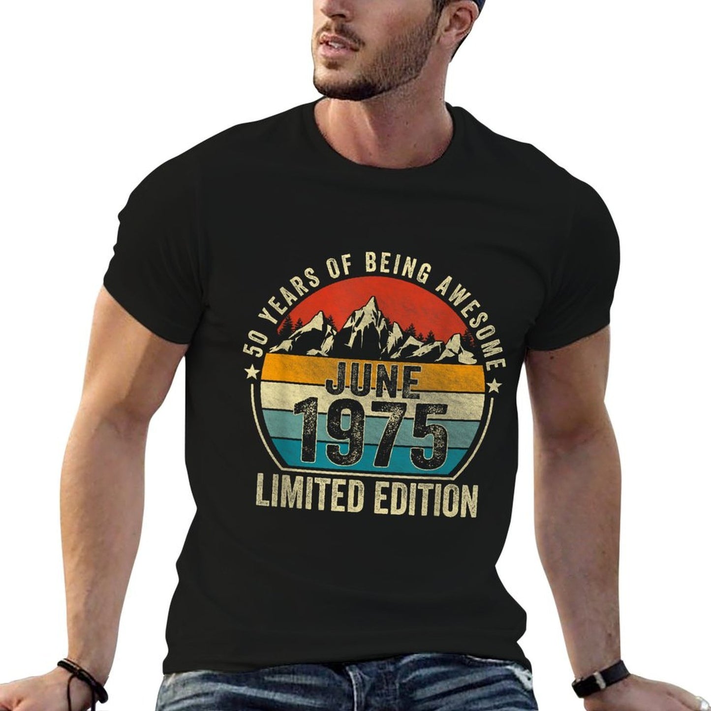 50 Years Old Gifts Vintage June 1975 Retro 50th Birthday Moisture-wicking T-Shirt