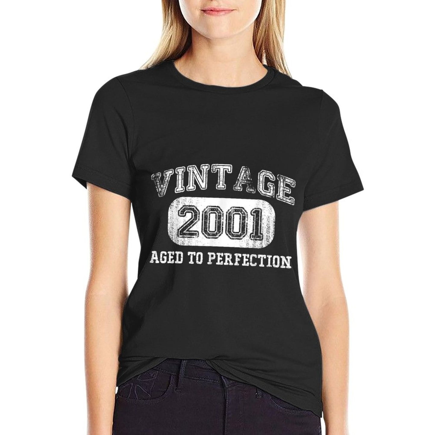 Vintage 2001 Birthdays 21 Year Old Birthday 21st Bday Slim-fit Cut T-Shirt