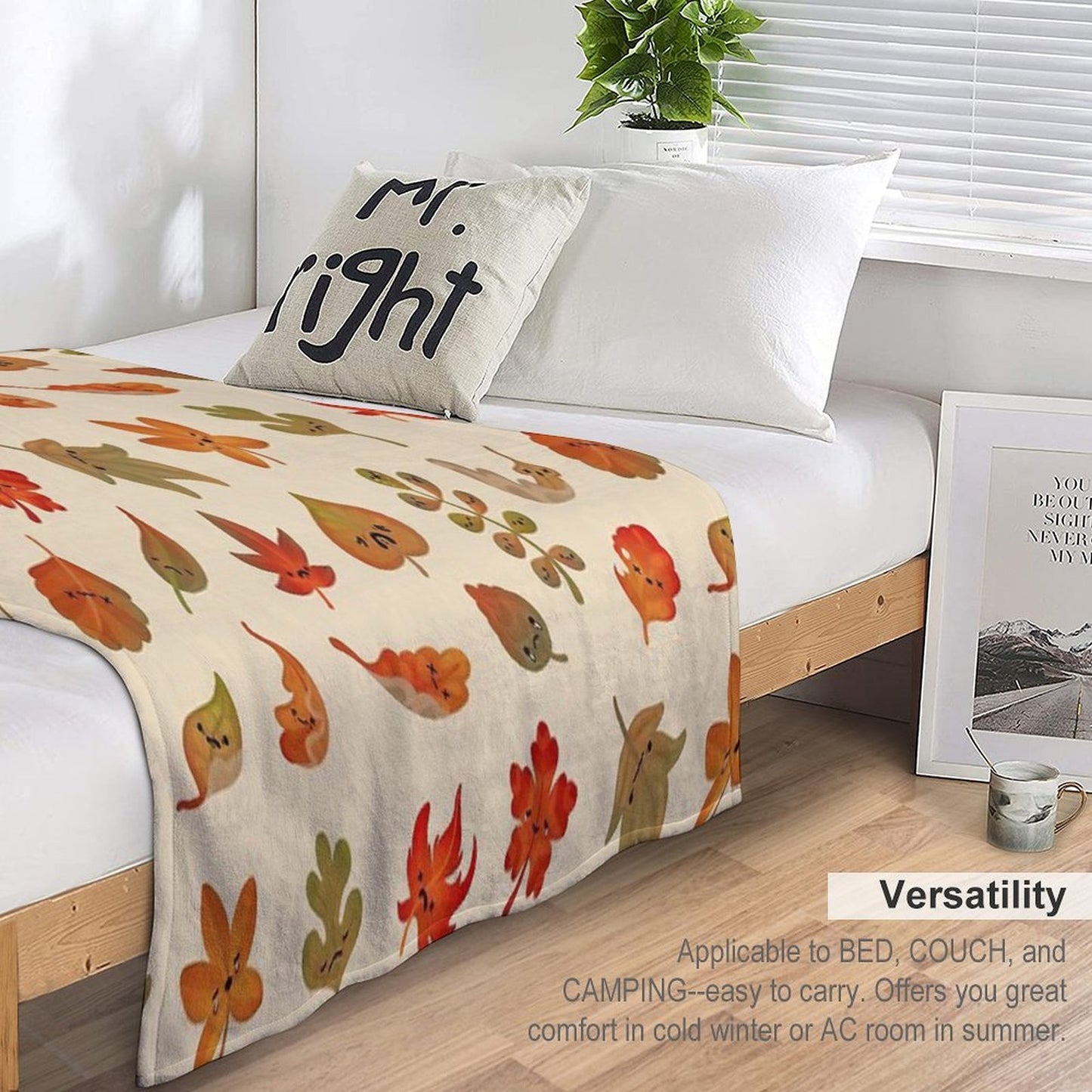 Sad Fallen Leaves Versatility Throw Blanket