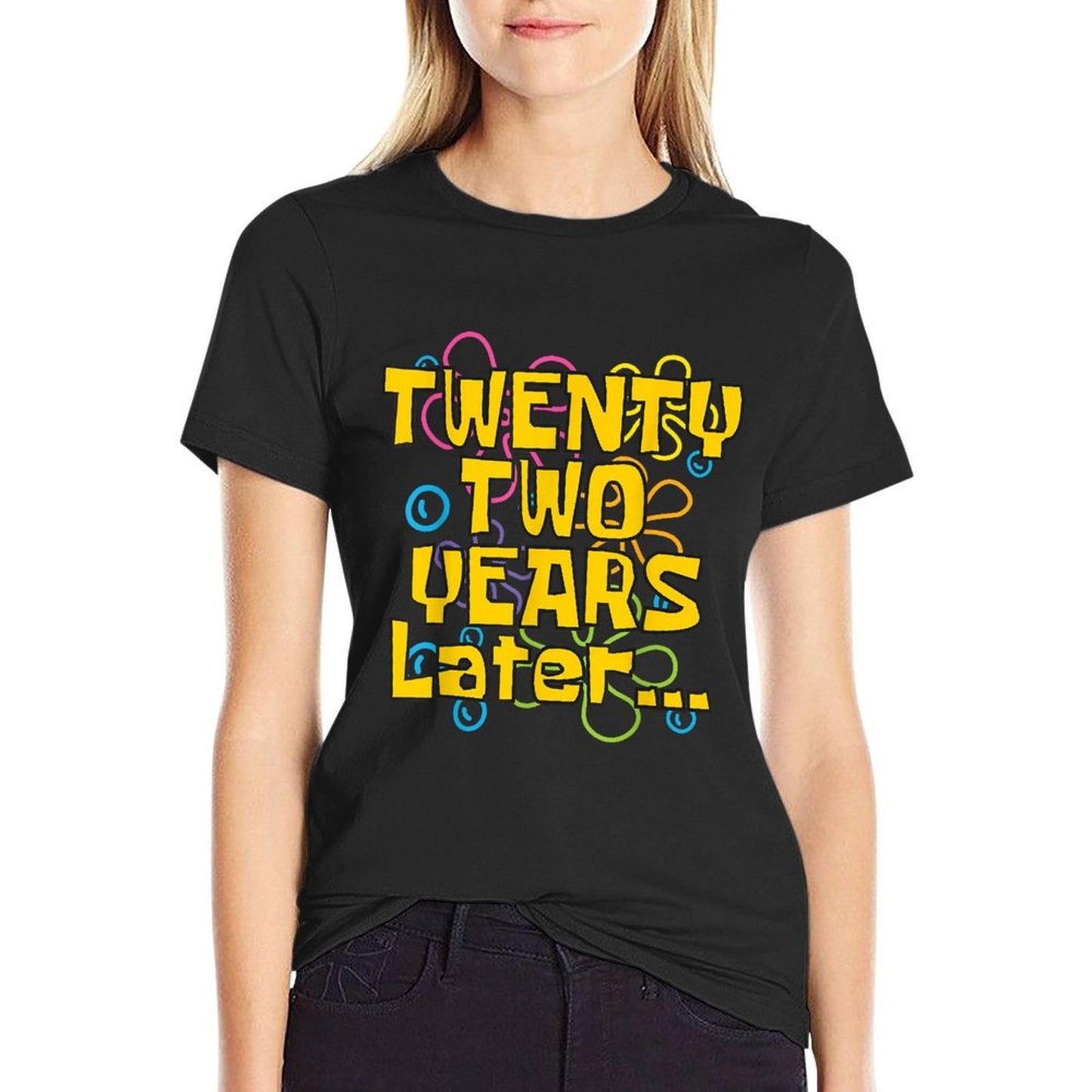 22 Years Old 22nd Birthday Funny Quote Birthday Party Meme Oversized Silhouette T-Shirt