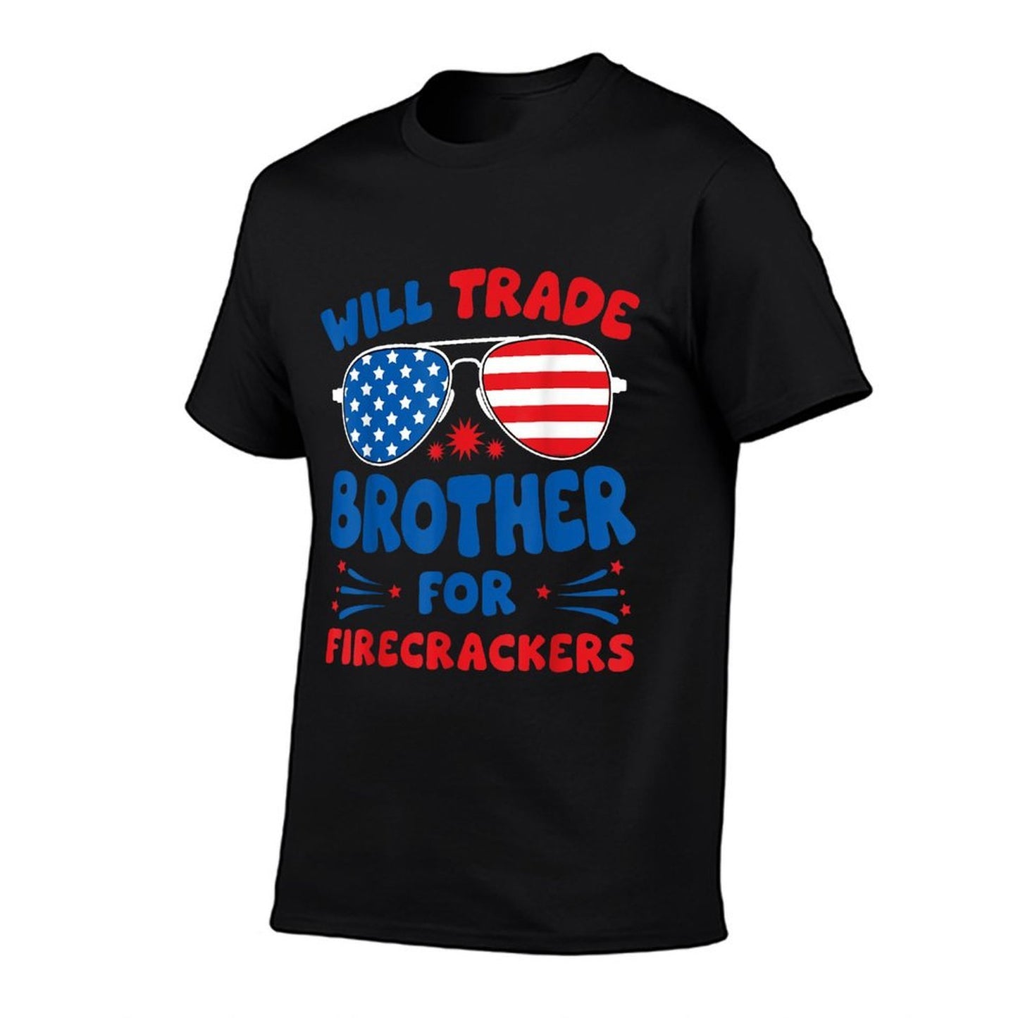 Will Trade Brother for Firecrackers Funny USA 4th Of July Lightweight T-Shirt