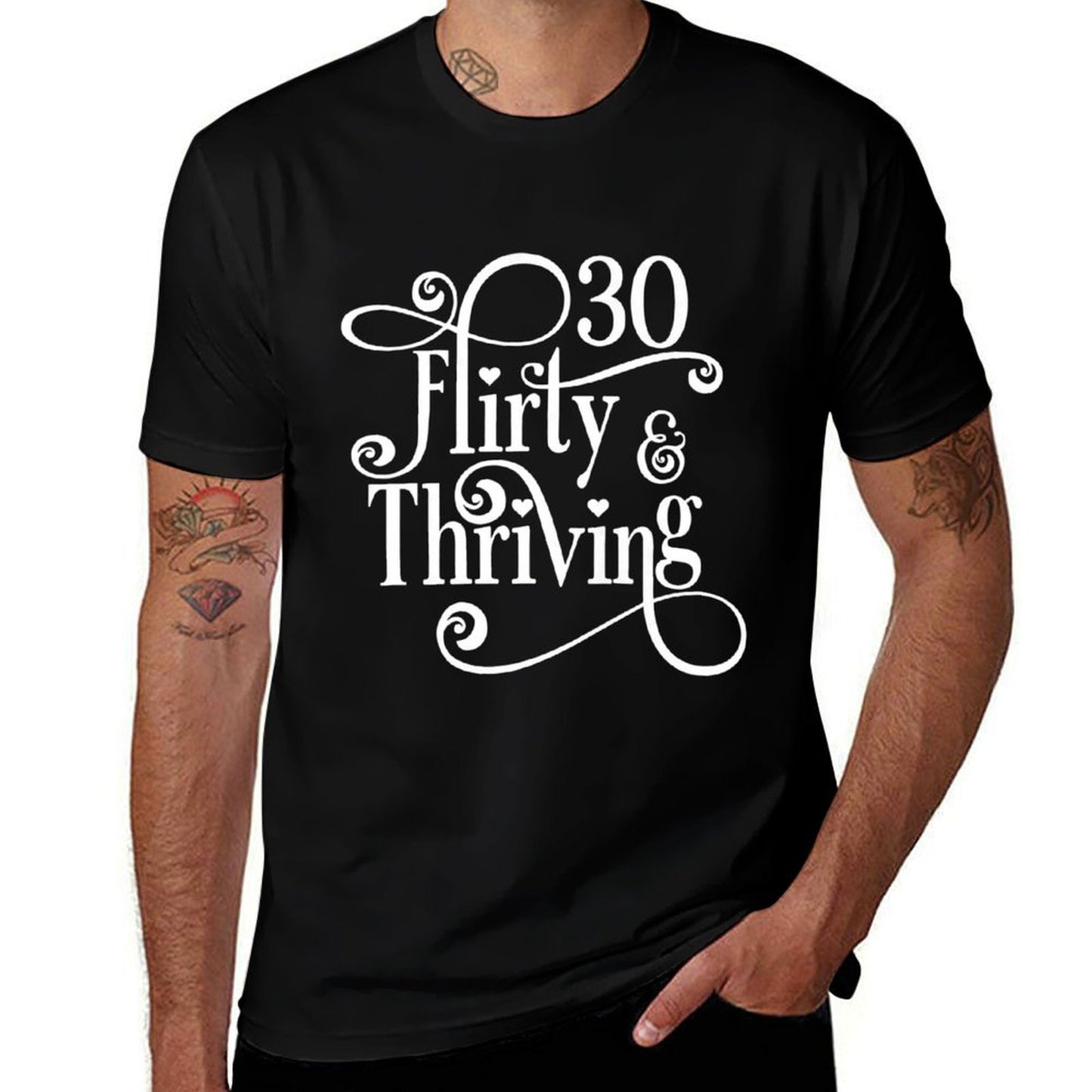 Womens 30 Thirty Flirty & Thriving 30th Birthday Tshirt Born 1990 Premium Lightweight T-Shirt