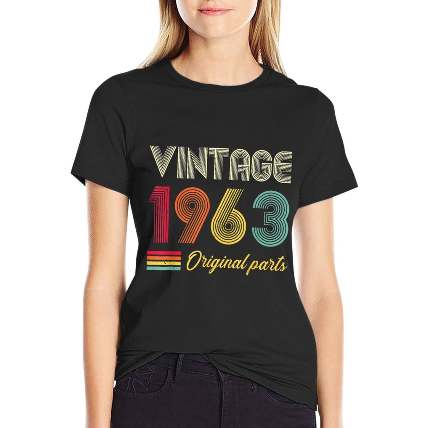 Vintage 1963 Original Parts 60 Years Old 60th Birthday Trendy Pattern T-Shirt