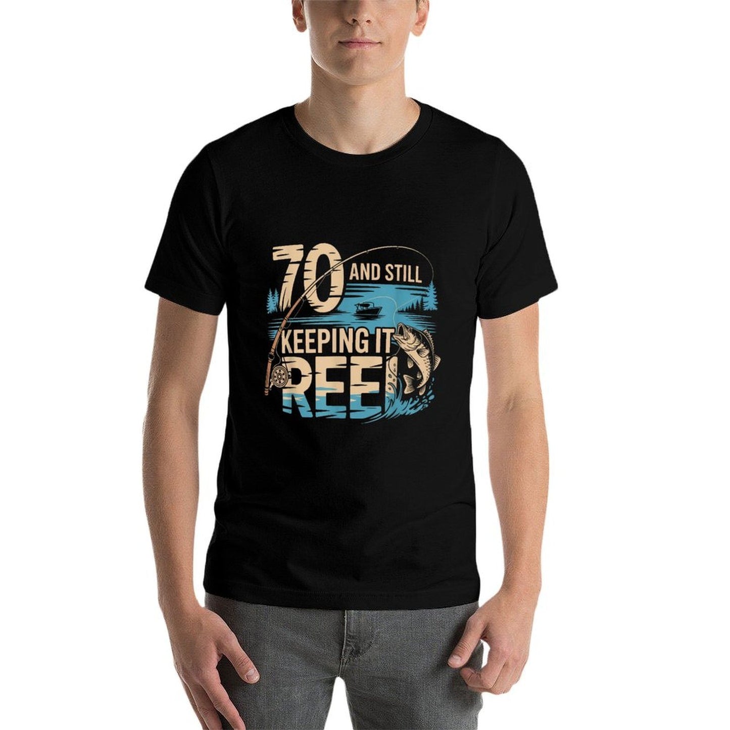 70 And Still Keeping It Reel Fishing 70th Birthday Vintage-inspired T-Shirt