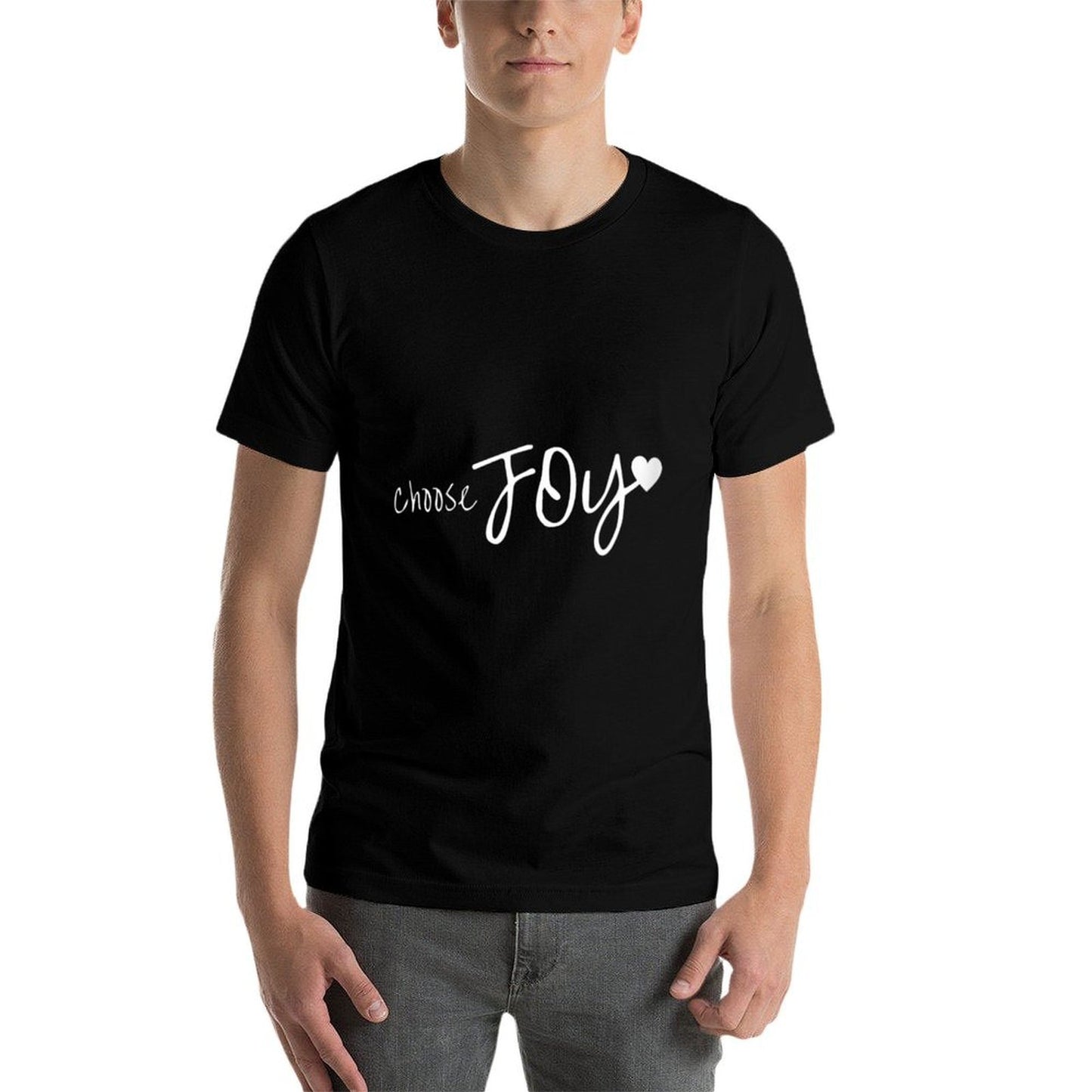 Womens Choose Joy Heart Inspirational Motivational Wrinkle-resistant T-Shirt