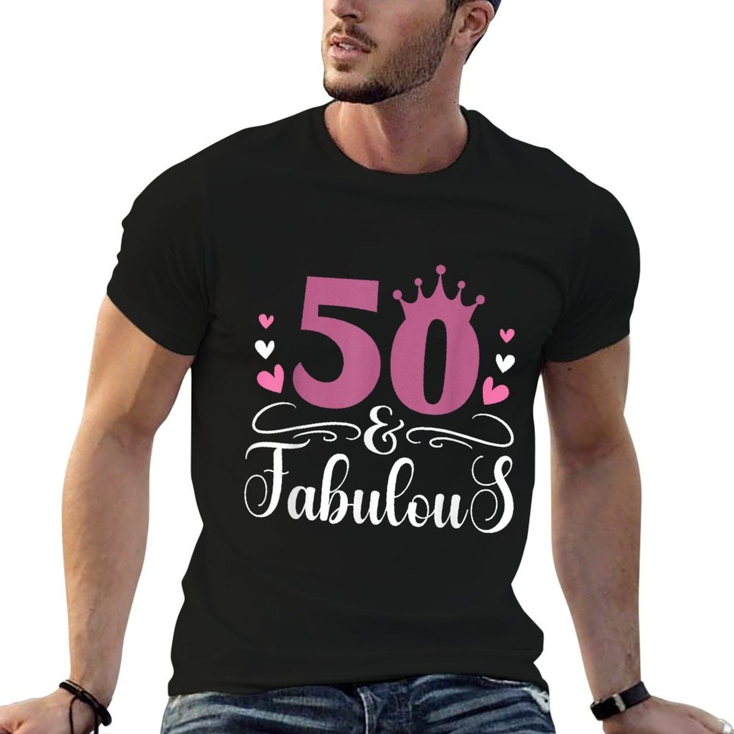 50 & Fabulous Queen Crown 50 Year Old 50th Birthday Versatile T-Shirt