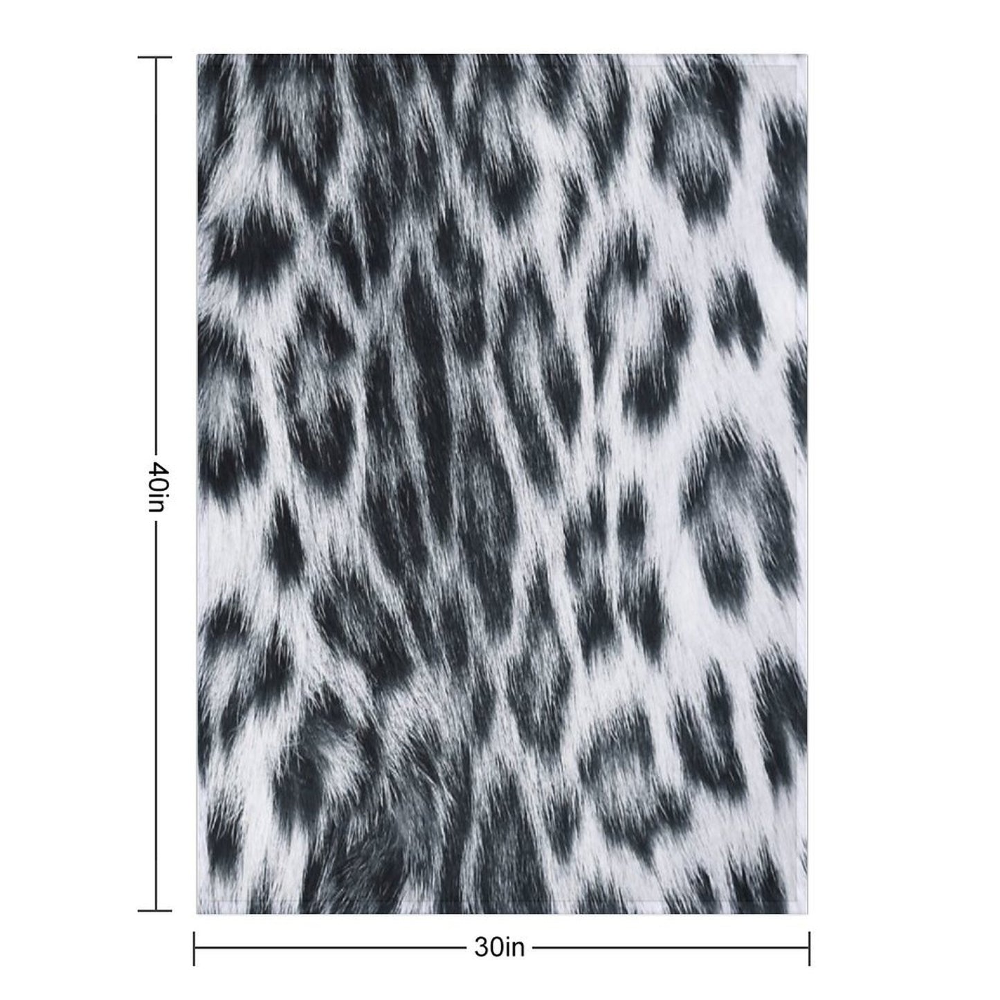 Snow Leopard Real to Life Print Sustainable Throw Blanket