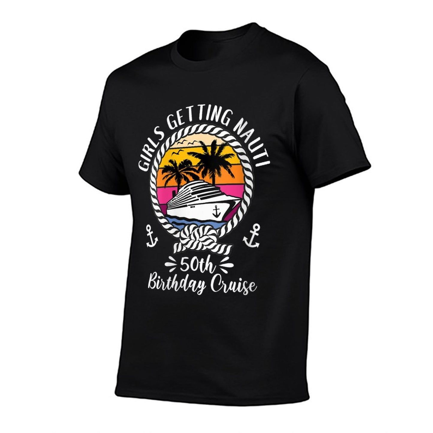 Womens Funny Girls Cruise Girls Getting Nauti 50th Birthday Cruise Eco-friendly Material T-Shirt