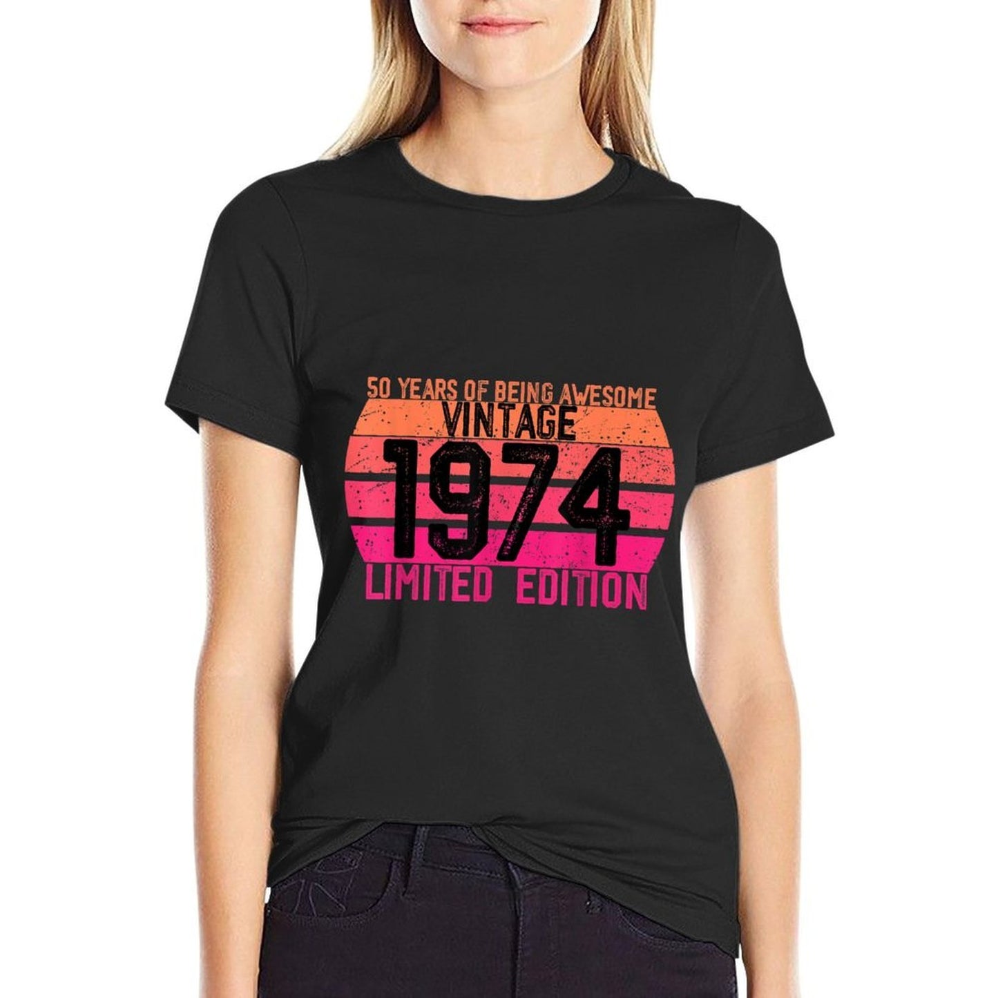 50th Birthday Gift Men Vintage Born 1974 Turning 50 Year Old Breathable T-Shirt