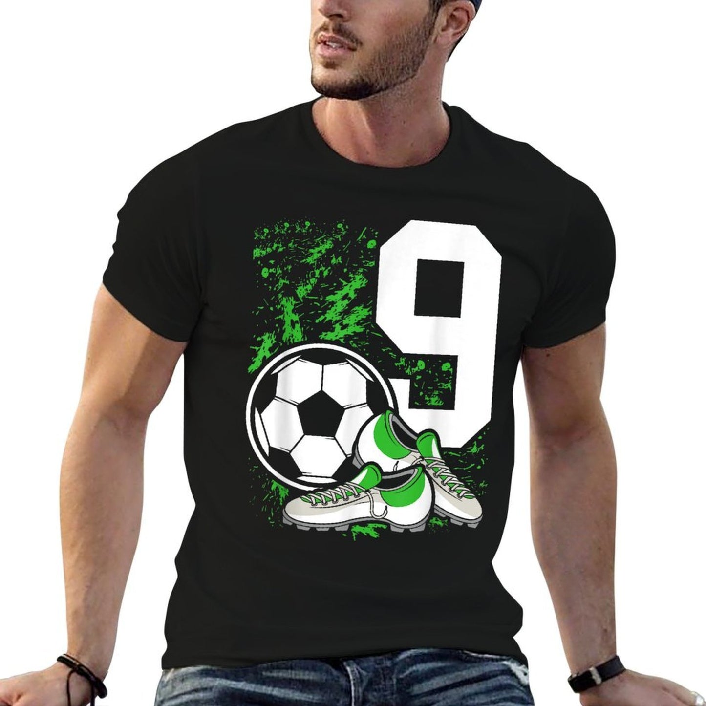 9th Birthday Boys 9 Years Soccer Football Player Birthday Classic T-Shirt