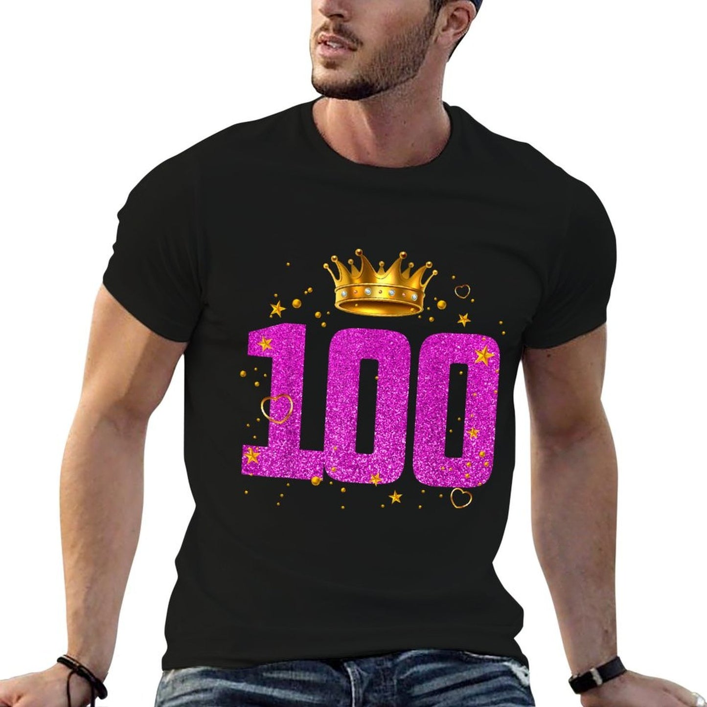 100 Year Old Birthday Crown 100th B-Day Crew Party Friends Summer-ready Fabric T-Shirt