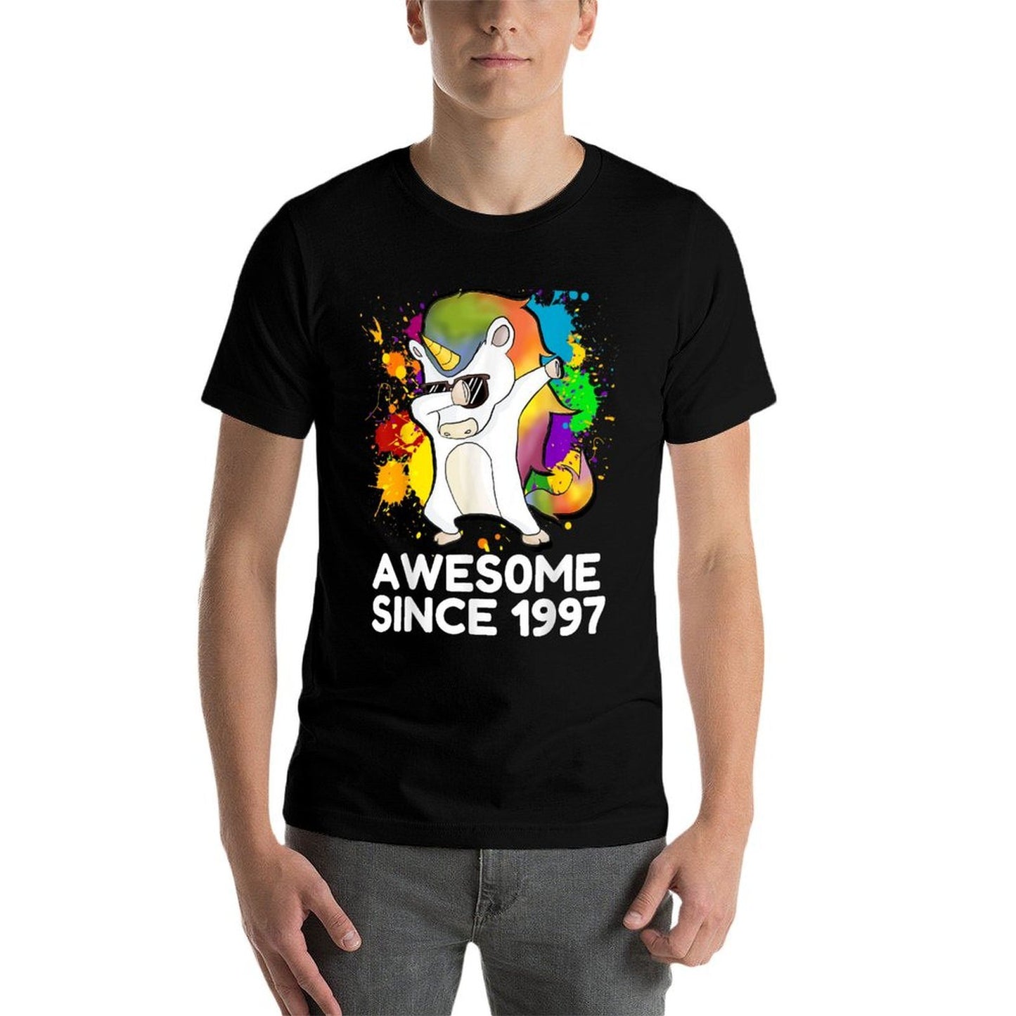 21st Birthday - Born in 1997 Dabbing Unicorn Men Women Relaxed-fit T-Shirt