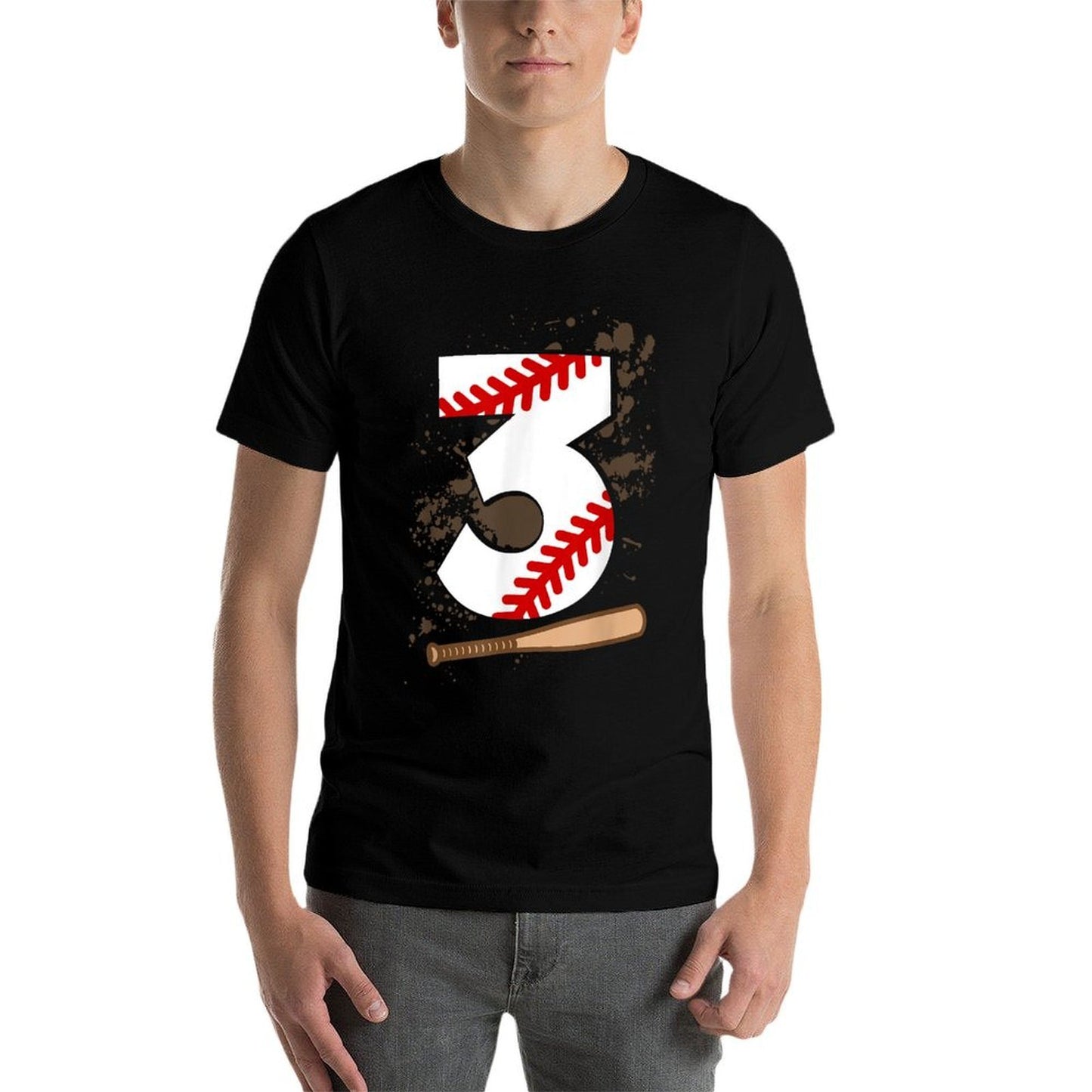 3rd Birthday Baseball 3 Years Old Baseball Stretchy T-Shirt