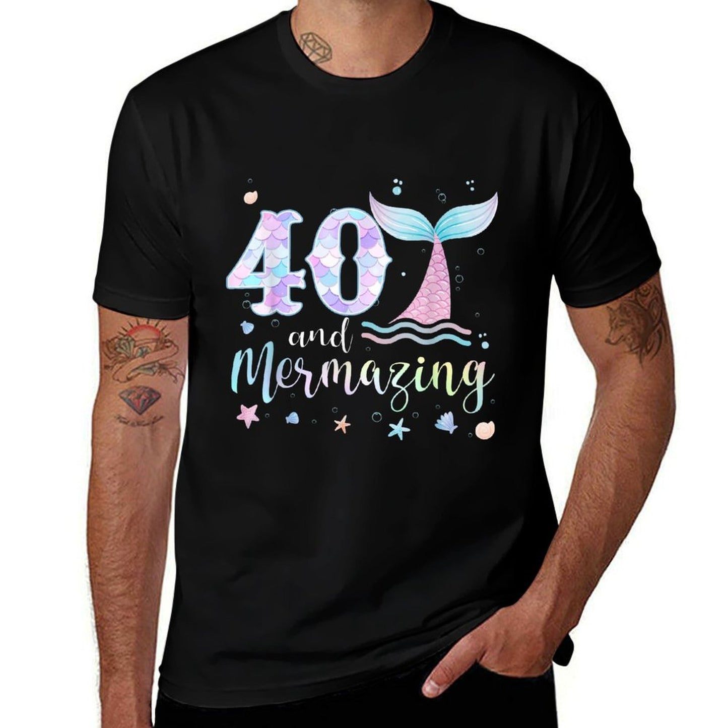 40th Birthday Mermaid Mermazing 40 Years Old Bday Durable T-Shirt