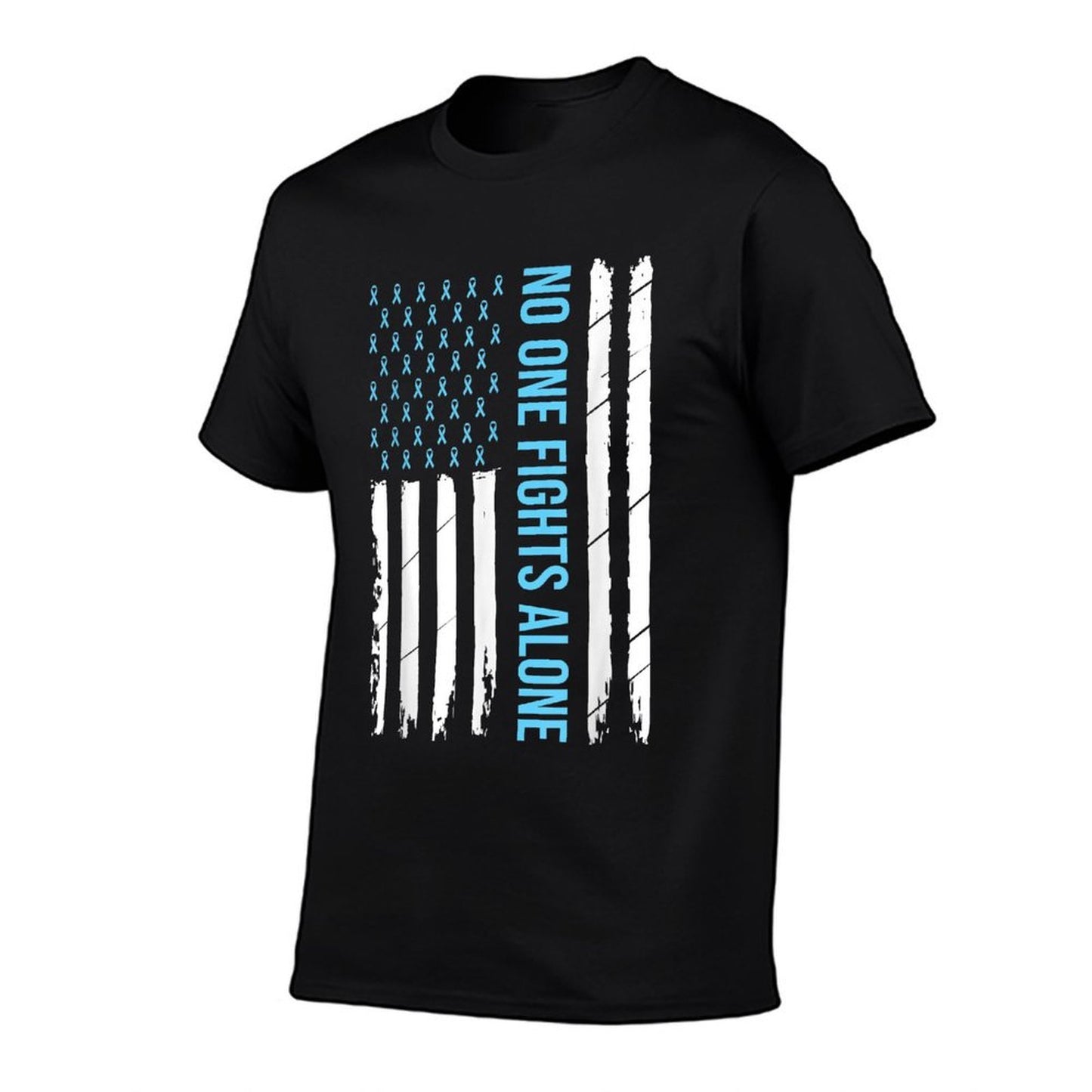 USA Prostate Cancer Awareness Light Blue Ribbon Survivor Easy-care T-Shirt