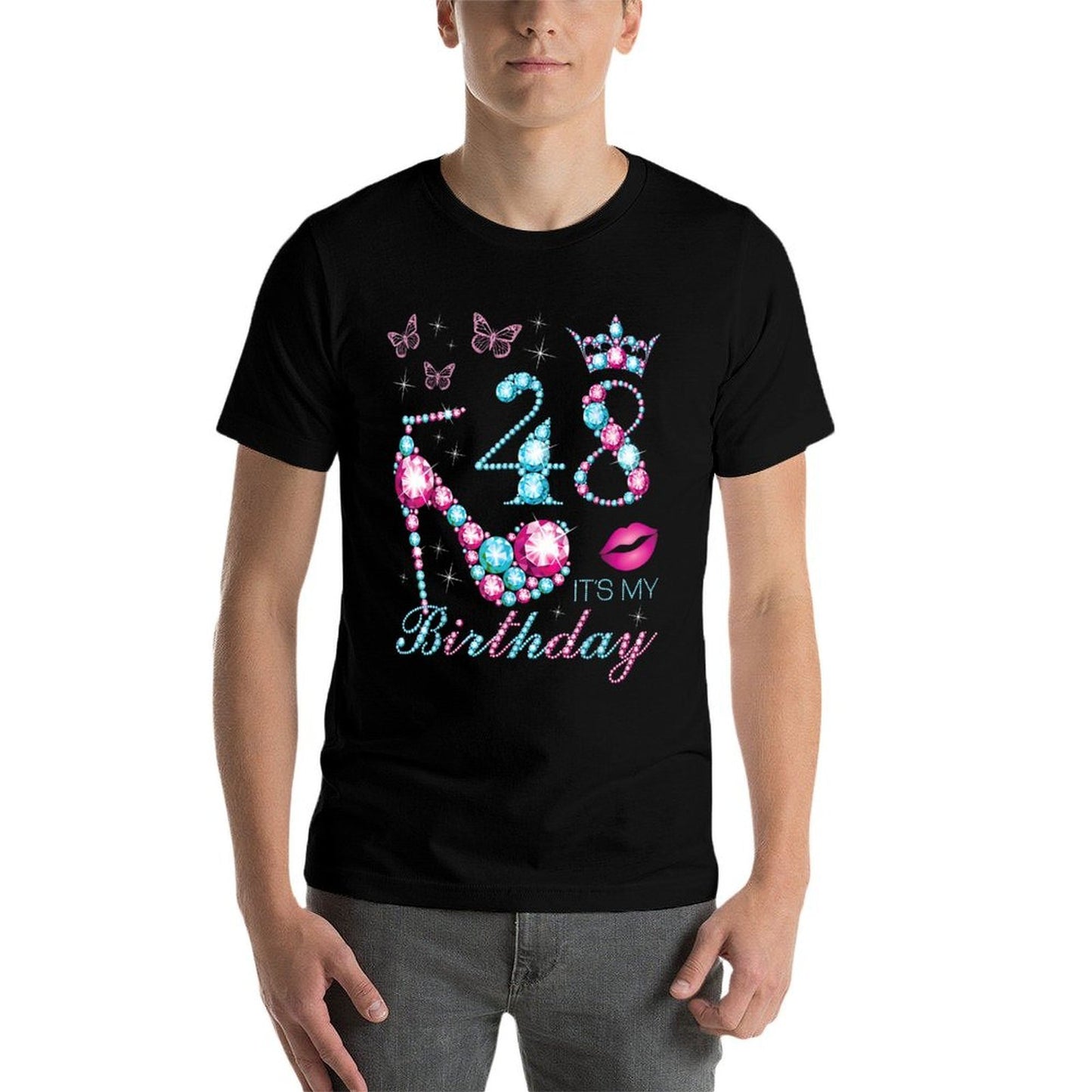 48 It's My Birthday 48 Years Old It's My 48th Birthday Party Slim-fit Cut T-Shirt