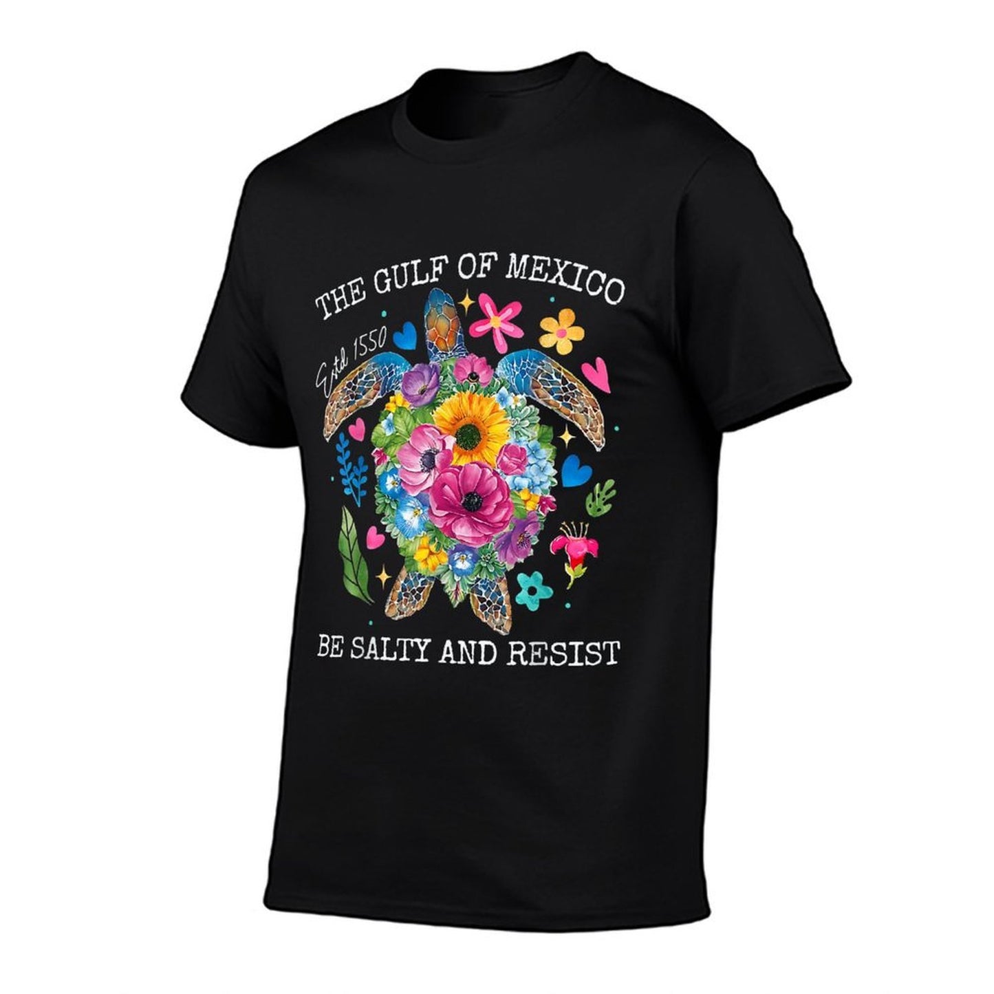 Womens Gulf of Mexico Estd 1550 Turtle Be Salty And Resist Heathered Texture T-Shirt