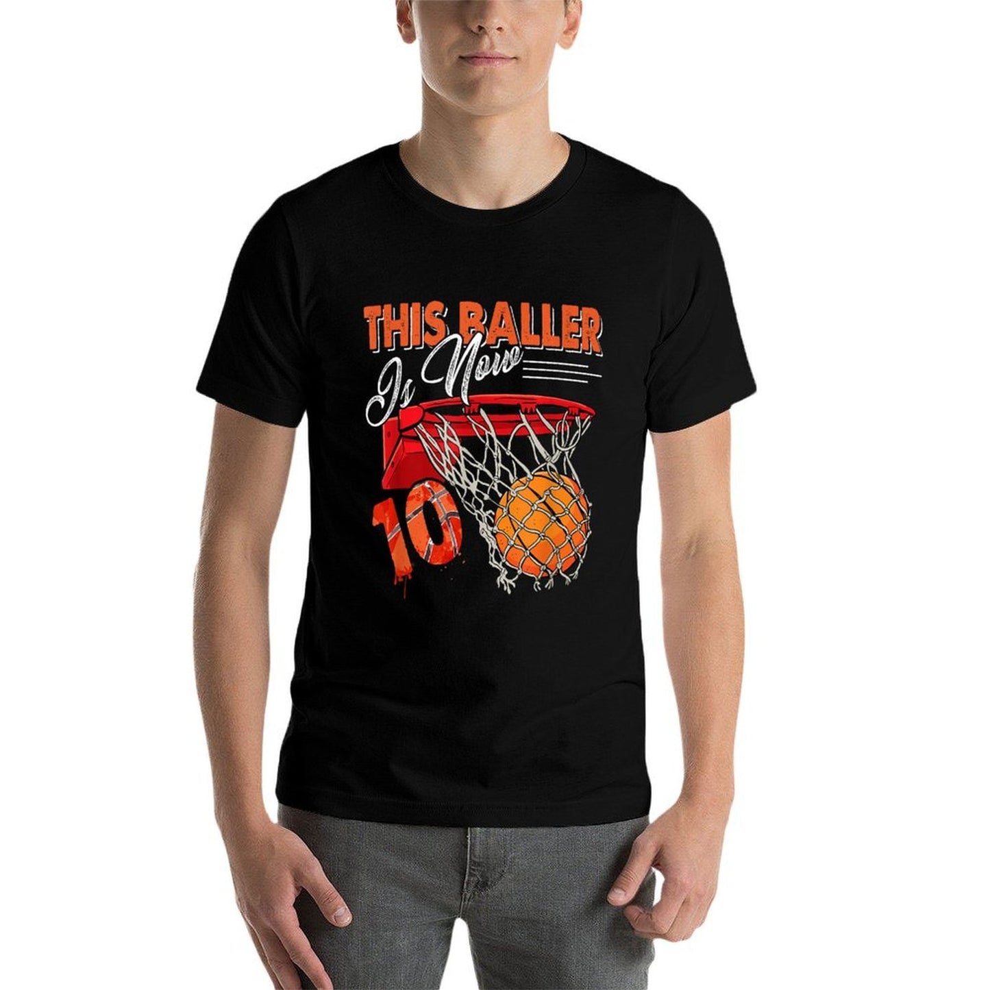 10th Birthday Basketball Funny 10 Years Old Kids Gift Cotton T-Shirt