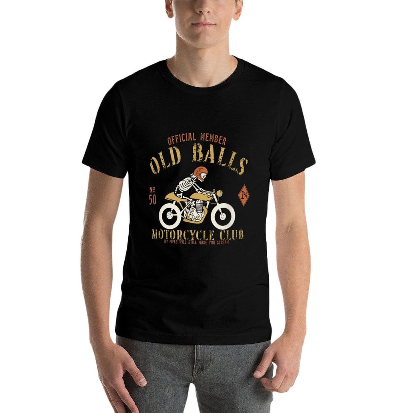 Vintage Motorcycle Biker for Men's 50th Birthday Polyester Blend T-Shirt