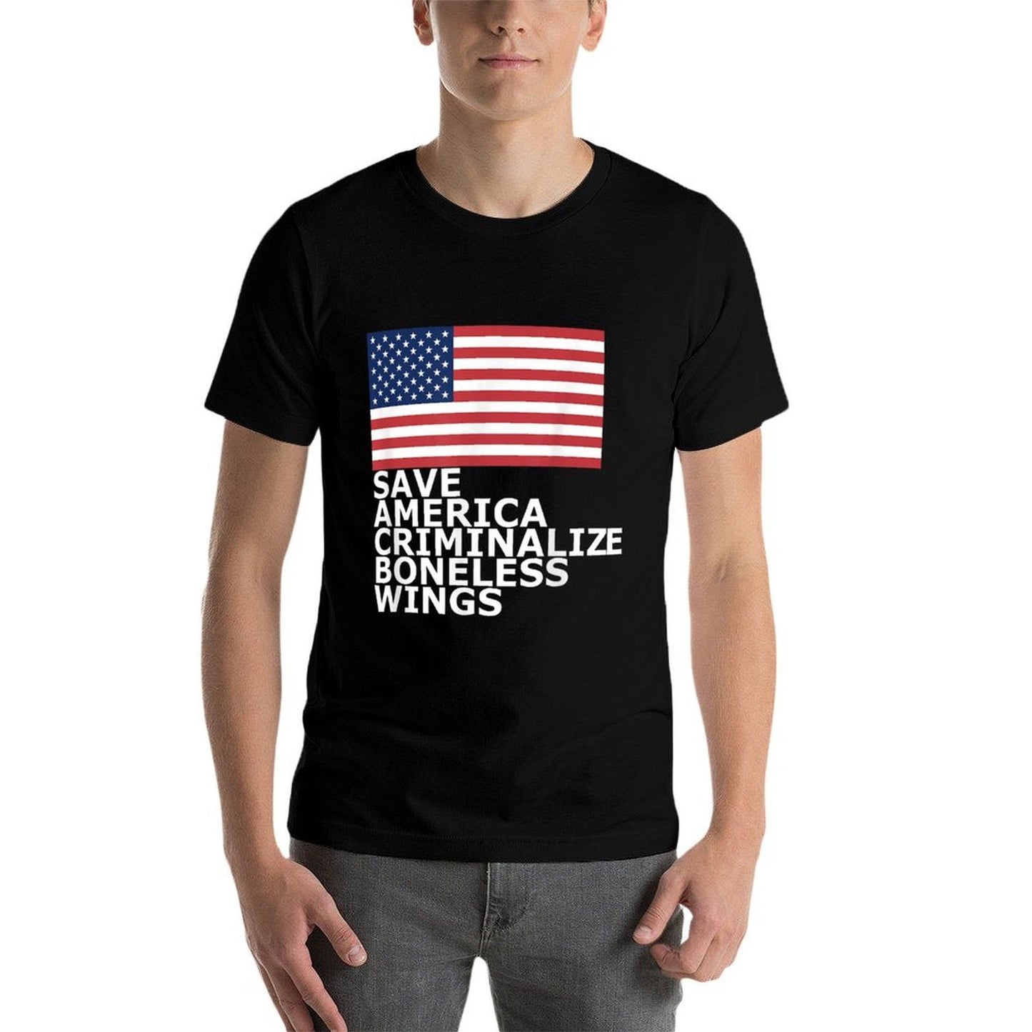 4th of July America Boneless Wings Patriotic Funny July 4 Moisture-wicking T-Shirt