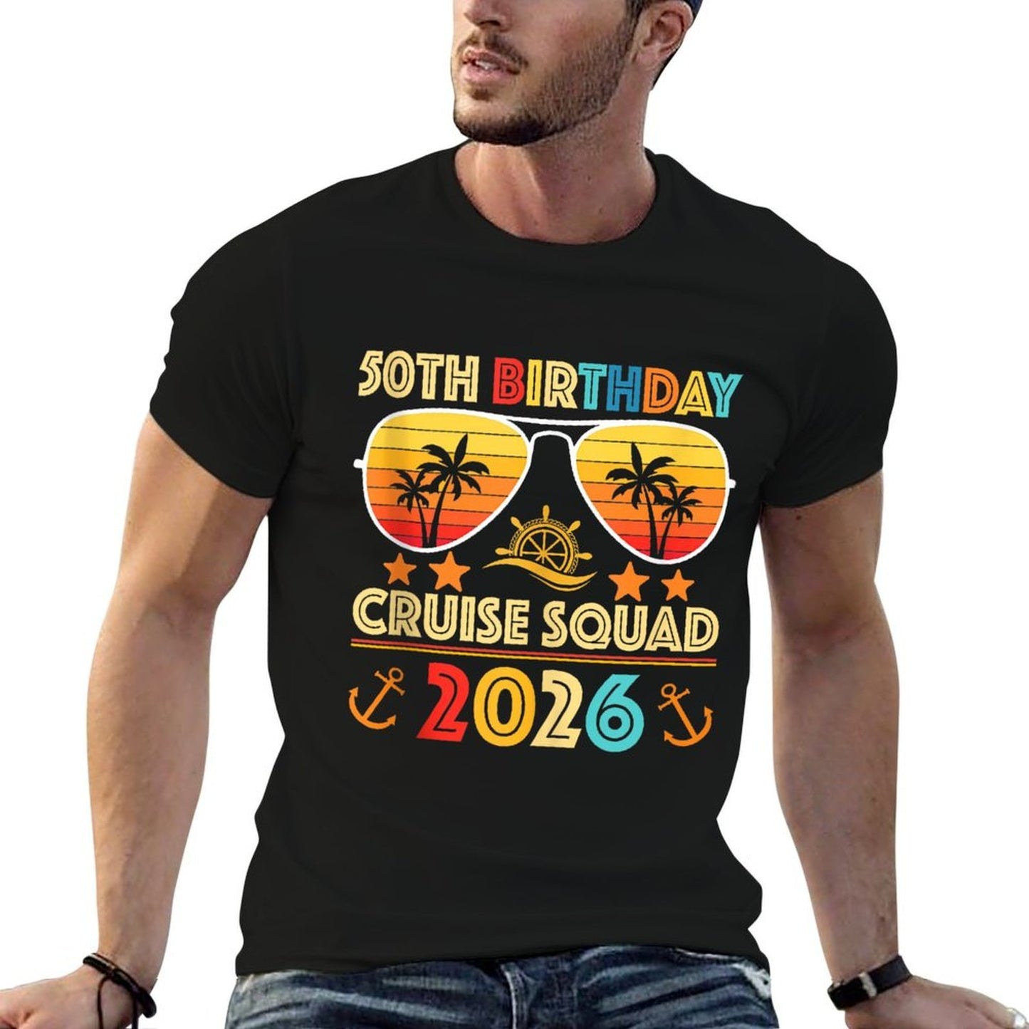 50th Birthday Cruise Squad 2026 Matching Family Vacation Odor-resistant T-Shirt