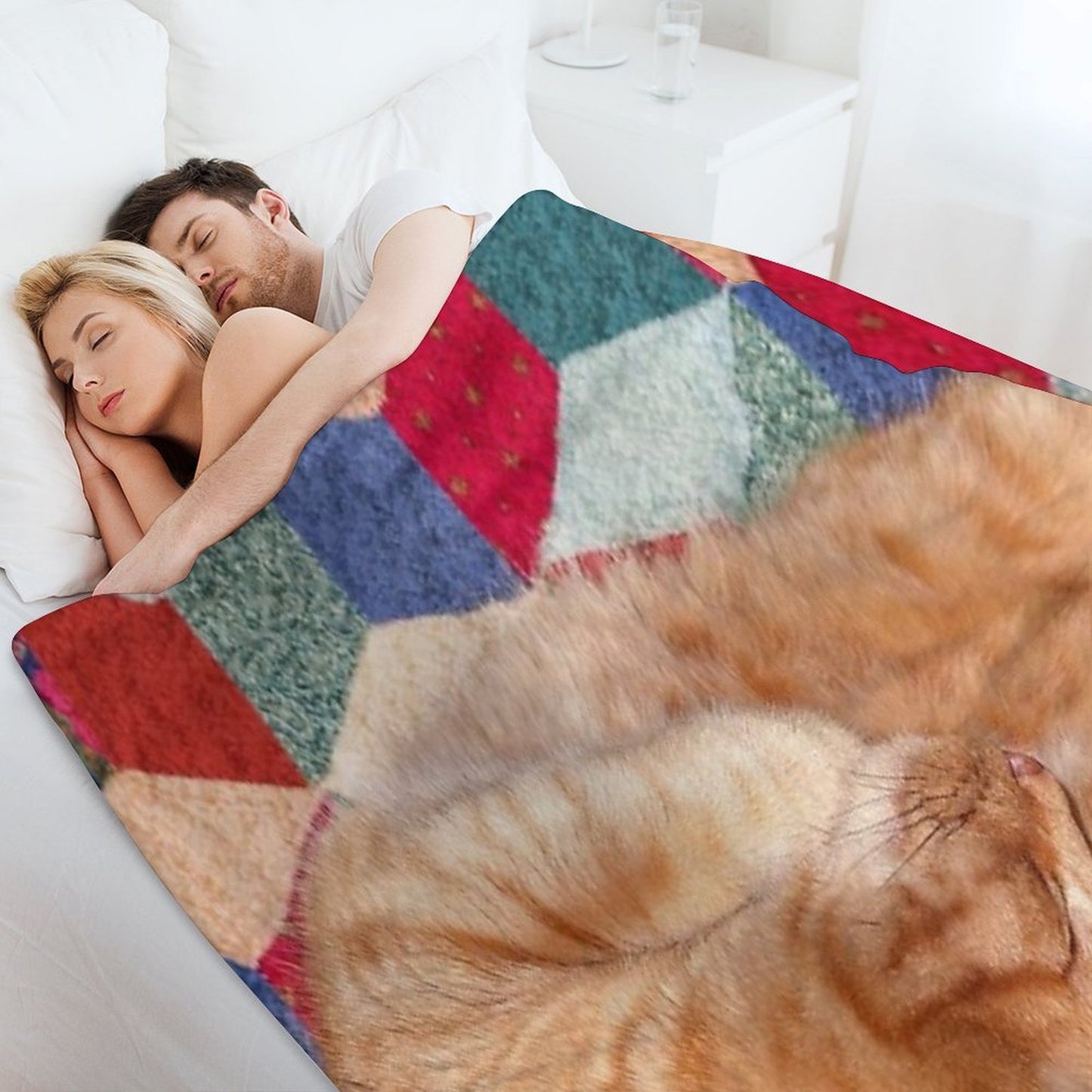 Ginger Cat Napping Eco-conscious Throw Blanket