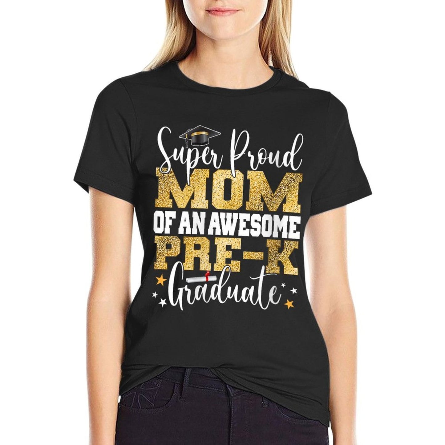 Womens Super Proud MOM of An Awesome Pre-K Graduate 2023 Oversized Silhouette T-Shirt