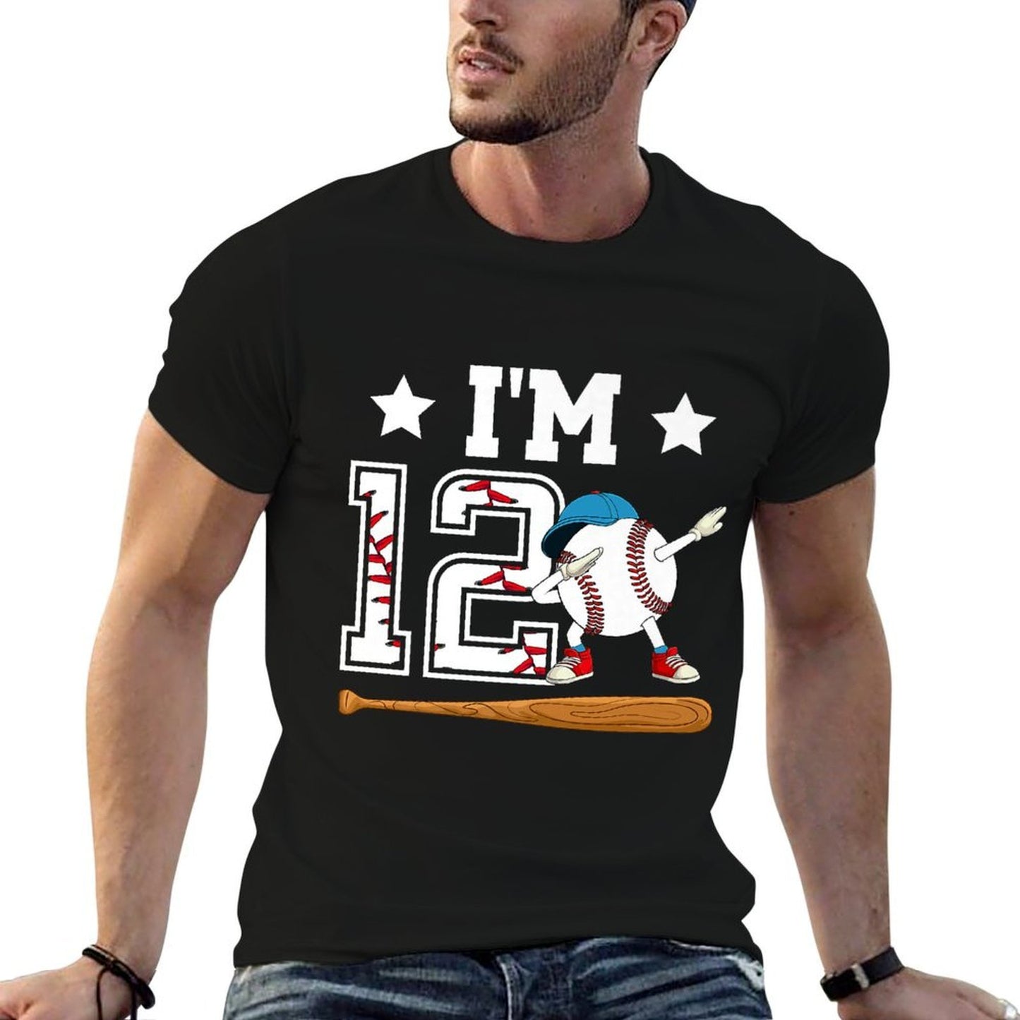 12th Baseball Birthday Twelve Year Old Baseball Player Premium Relaxed-fit T-Shirt