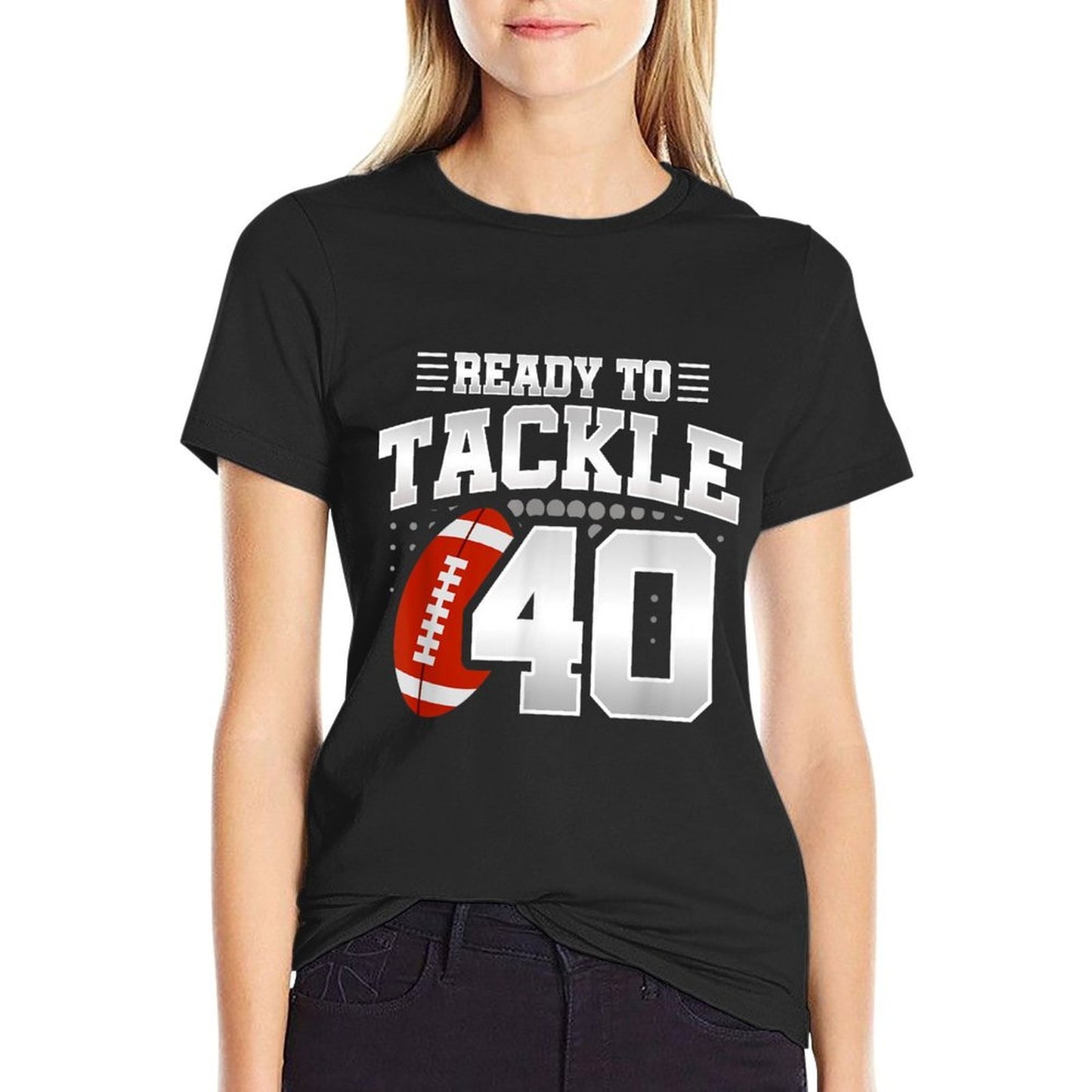 40th Birthday - Football Birthday Party - 40th Birthday Polyester Blend T-Shirt