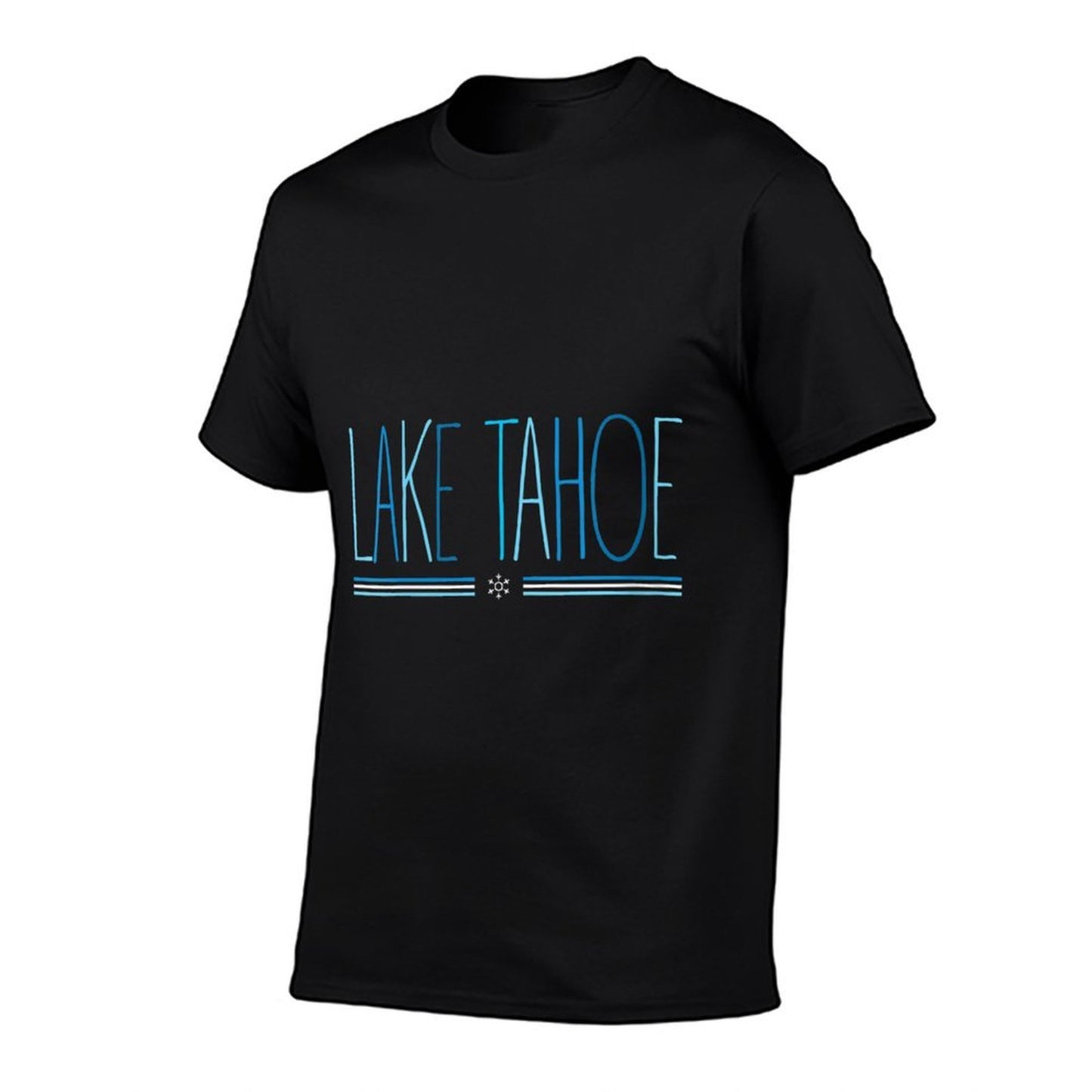 Womens Lake Tahoe Winter Snowflake Blue Lettering Durable T-Shirt