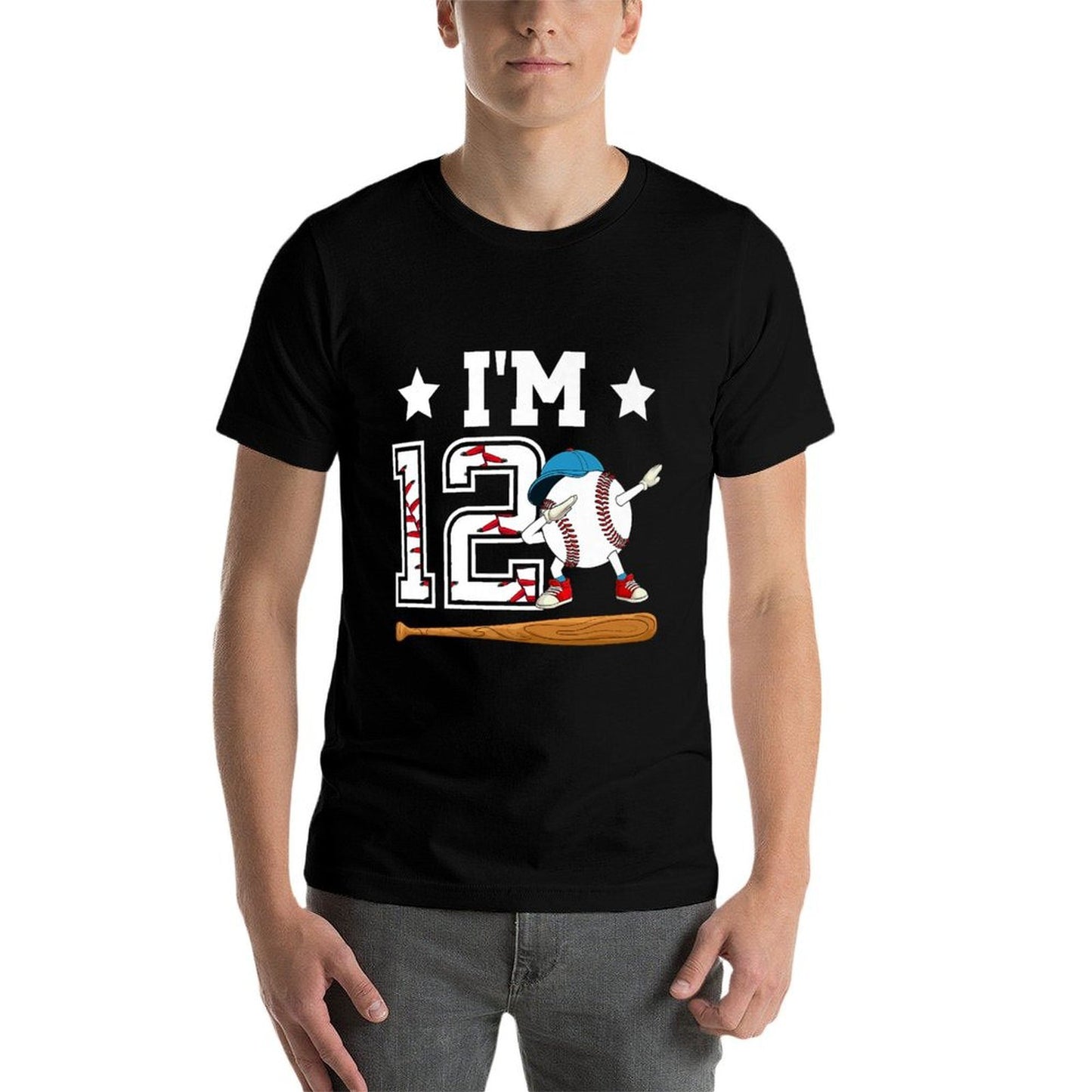 12th Baseball Birthday Twelve Year Old Baseball Player Premium Relaxed-fit T-Shirt