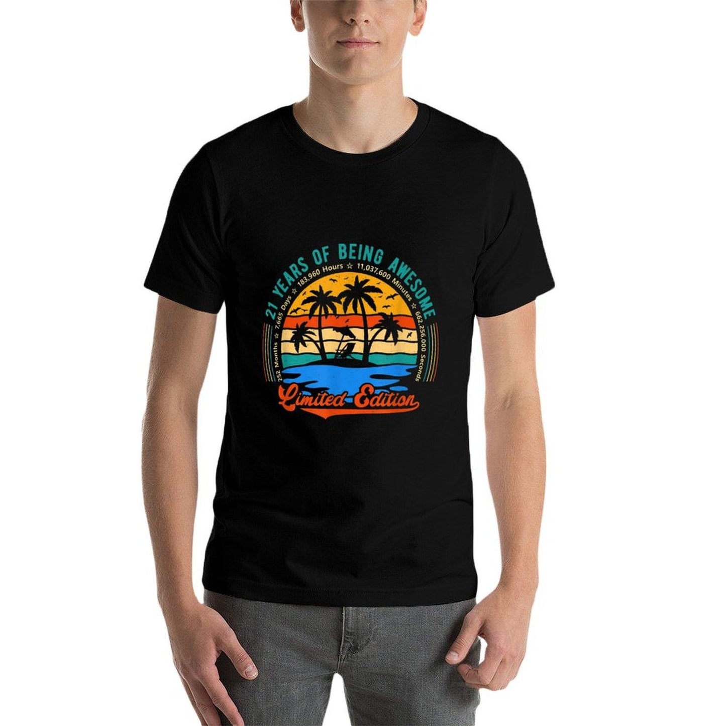 21 Years Old Limited Edition Palm Tree Vintage 21st Birthday Wrinkle-resistant T-Shirt