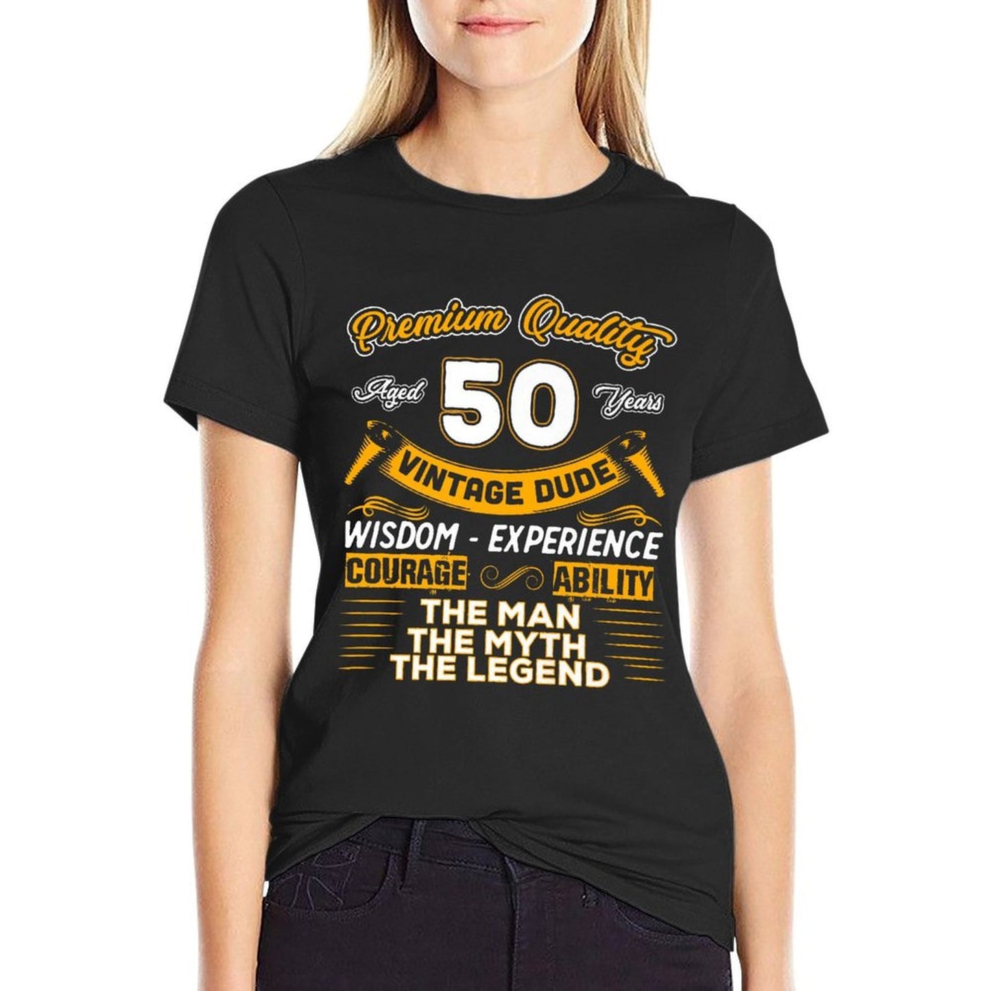 Vintage Dude The Man Myth Legend 50 Yrs 50th Birthday Premium Polyester Blend T-Shirt