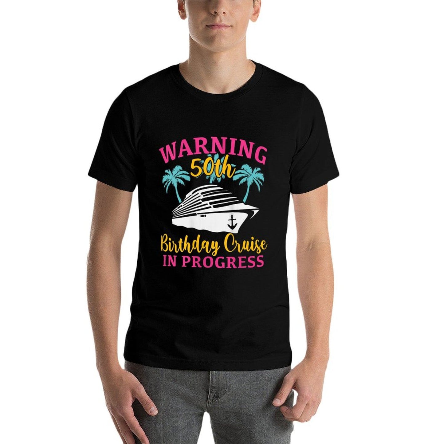 Womens Womens Warning 50th Birthday Cruise In Progress Funny Cruise Polyester Blend T-Shirt
